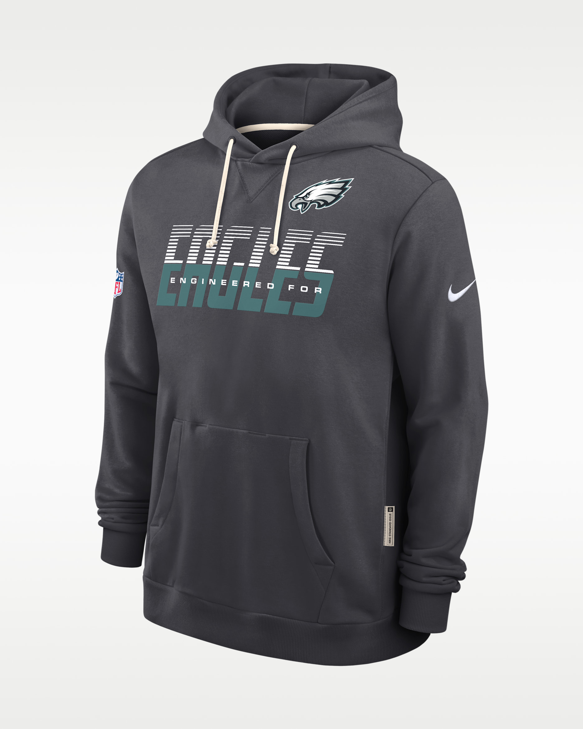 Philadelphia Eagles Sideline Standard Issue Men's Nike Dri-FIT NFL Pullover Hoodie - Charcoal