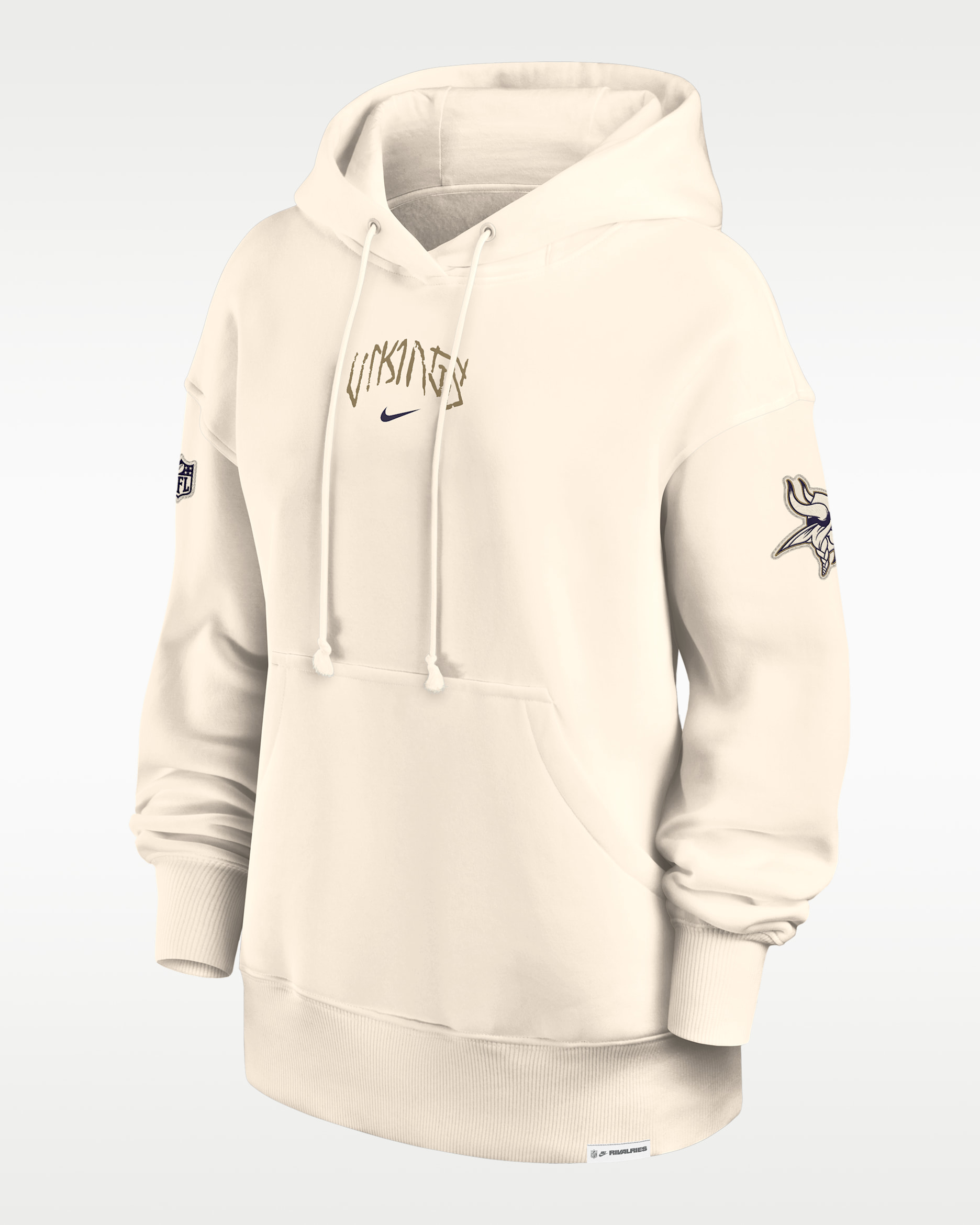 Minnesota Vikings Rivalries Collection Phoenix Women's Nike NFL Oversized Pullover Hoodie - Pale Ivory