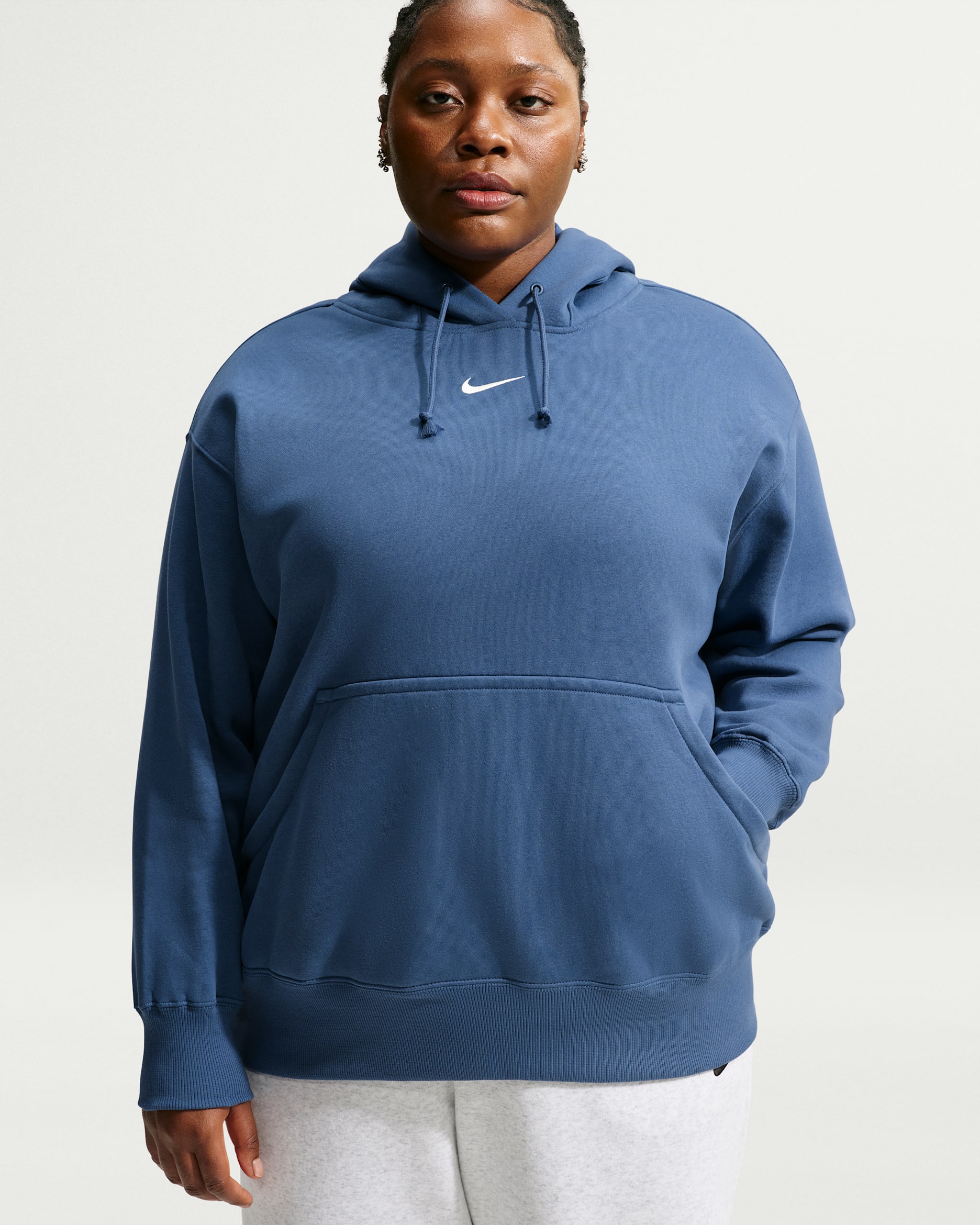 Nike Sportswear Phoenix Fleece Women's Oversized Pullover Hoodie (Plus Size) - Mystic Navy/Sail