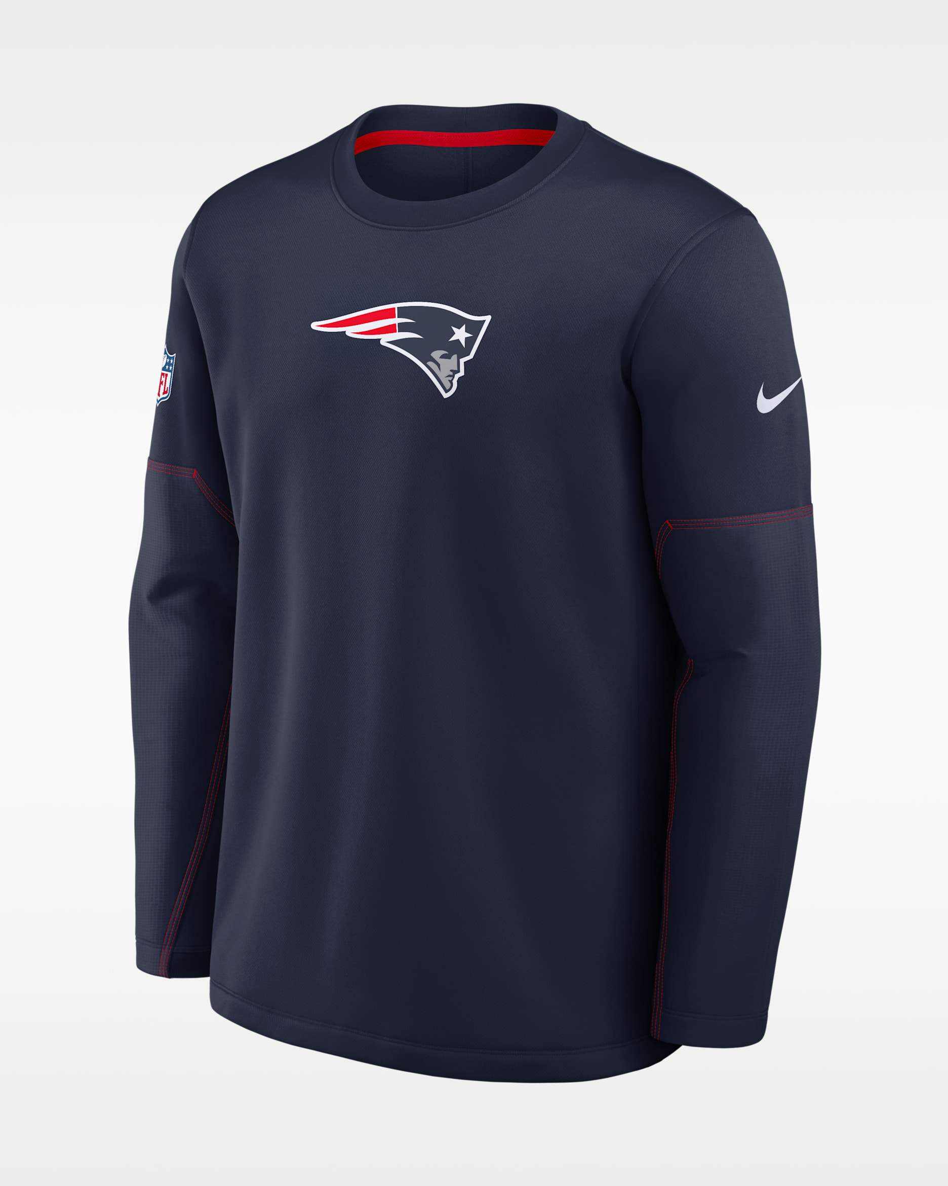 New England Patriots Sideline Coaches Men's Nike Therma-FIT NFL Long-Sleeve T-Shirt - Navy