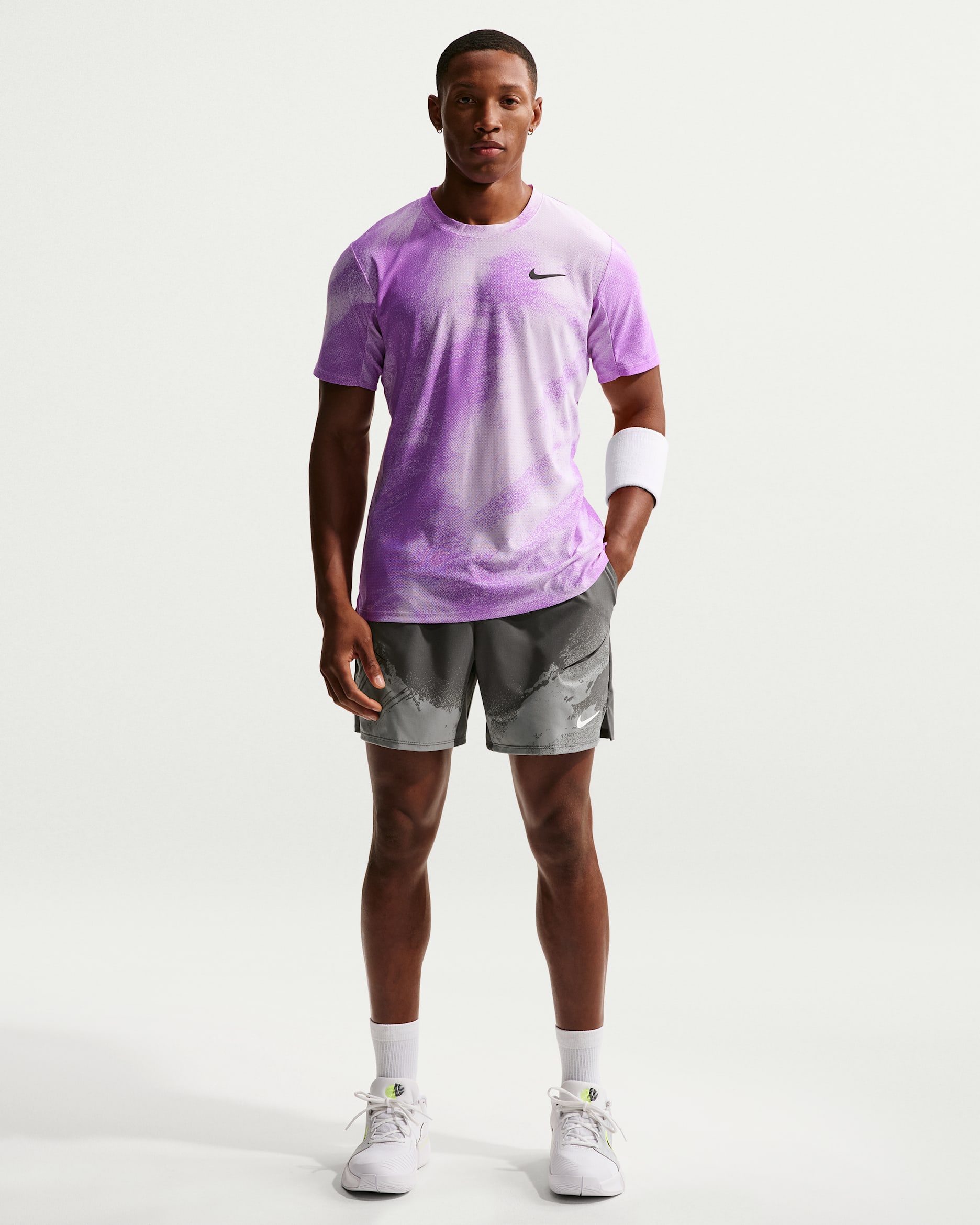 NikeCourt Slam Men's Dri-FIT Tennis Shorts - Anthracite/Cool Grey/White