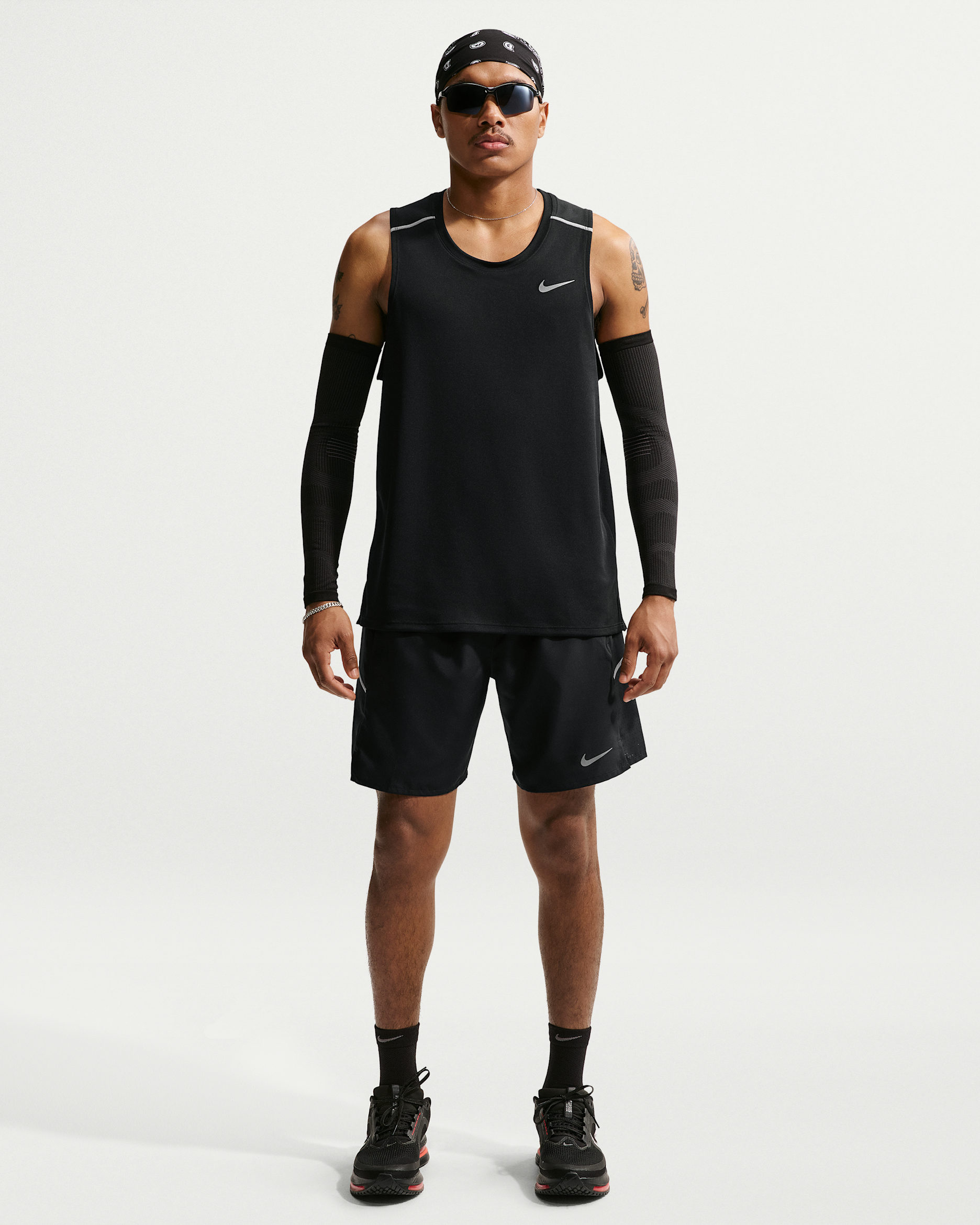 Shorts de correr Dri-FIT de 18 cm con forro de ropa interior Nike Miler para hombre - Negro/Negro