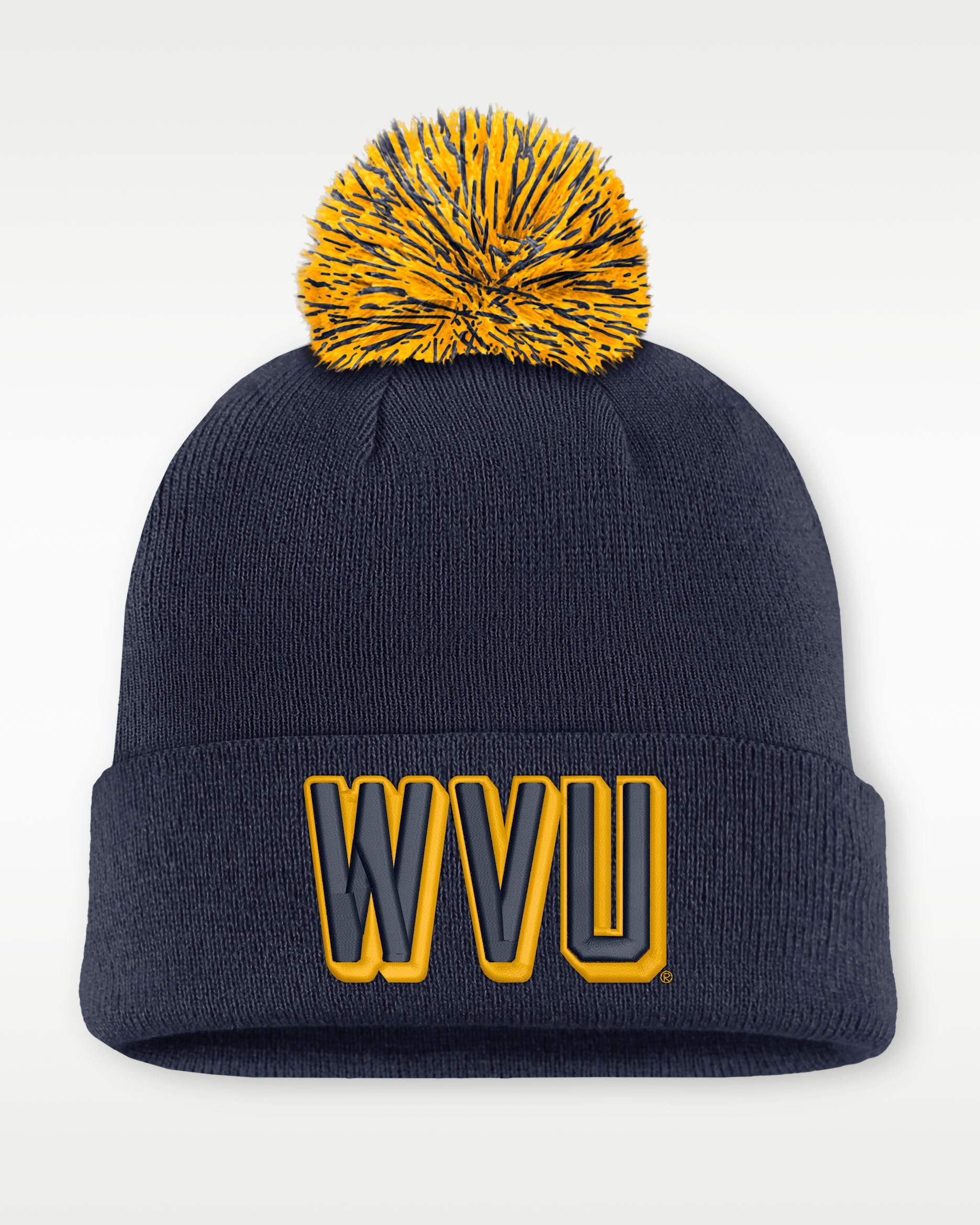 West Virginia Peak Men's Nike College Cuffed Beanie - Navy