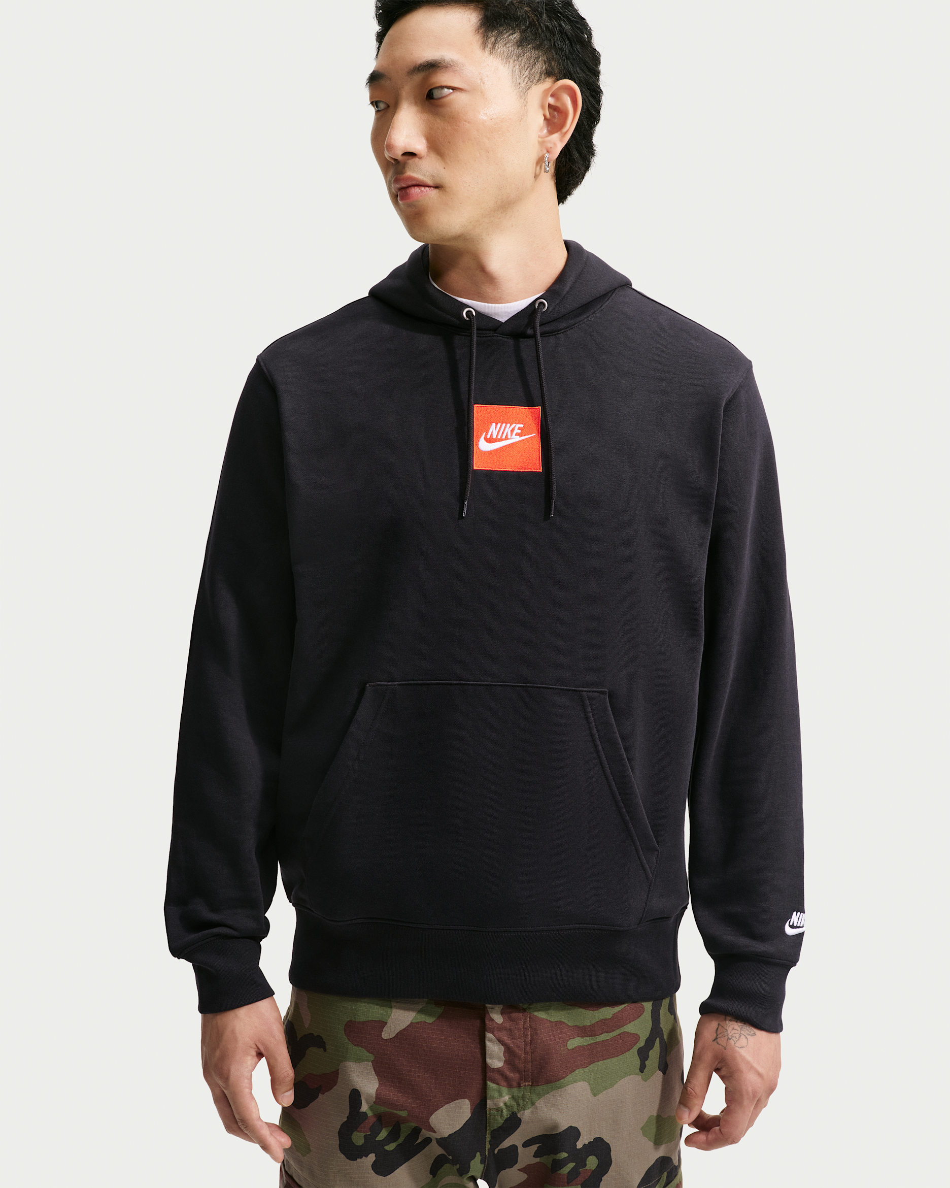 Nike Sportswear Club Men's French Terry Hoodie - Black/Black/White