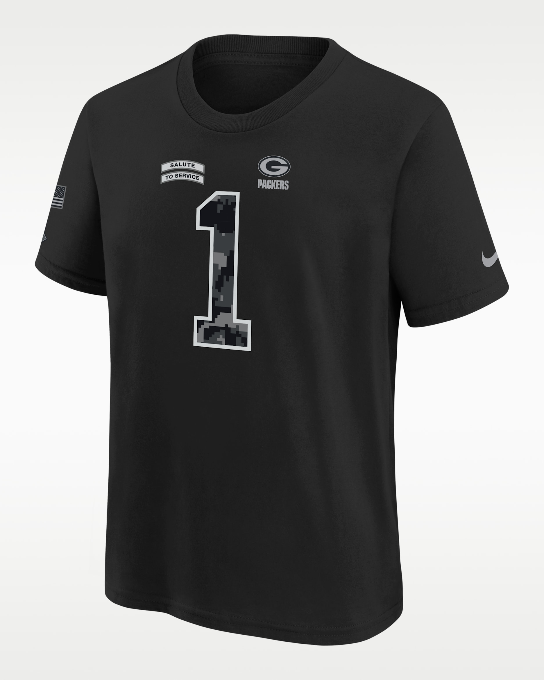Micah Parsons Green Bay Packers Salute to Service Big Kids' Nike NFL T-Shirt - Black