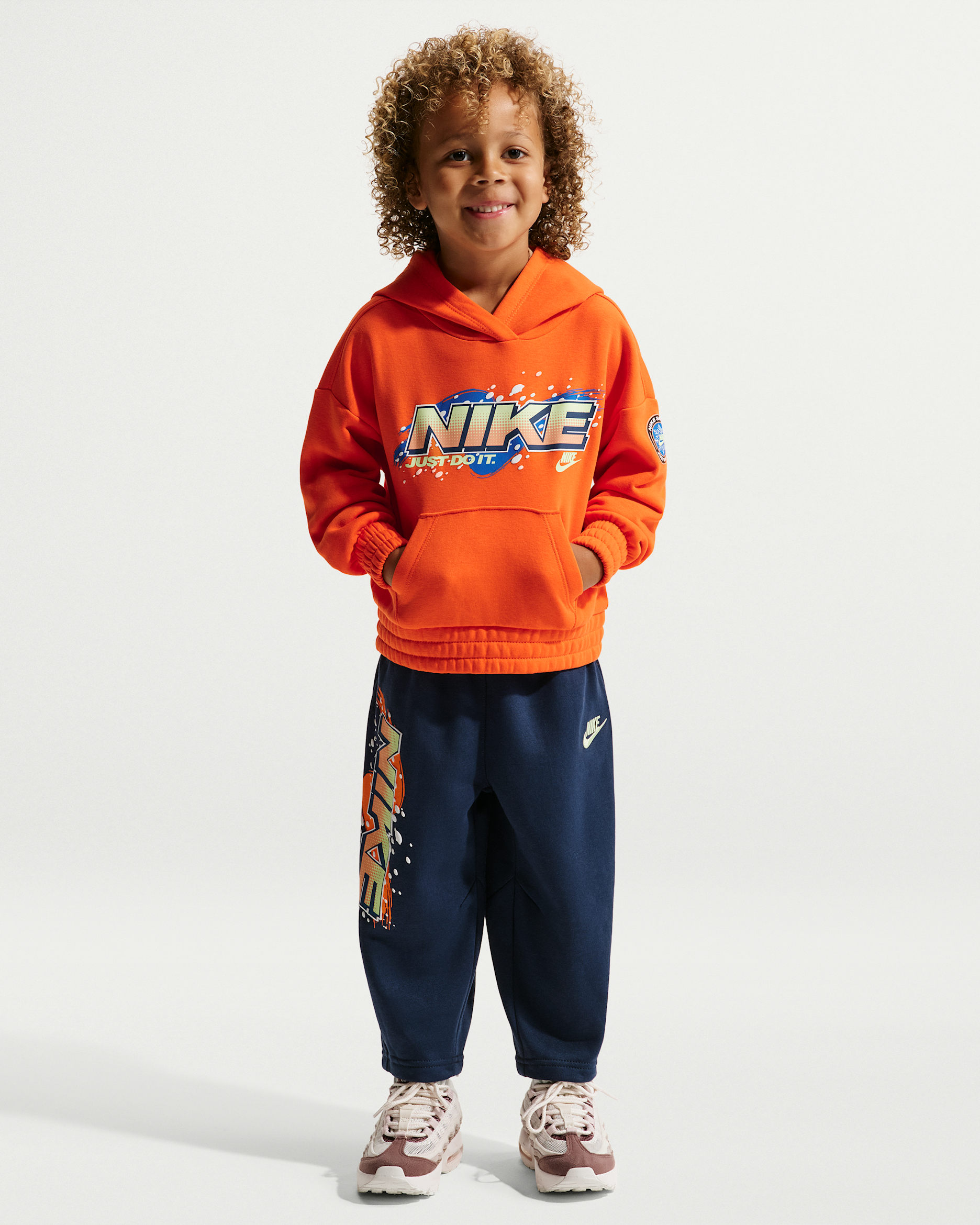 Nike Sportswear Toddler Snow Motion Fleece Pullover Hoodie 2-Piece Set - Midnight Navy