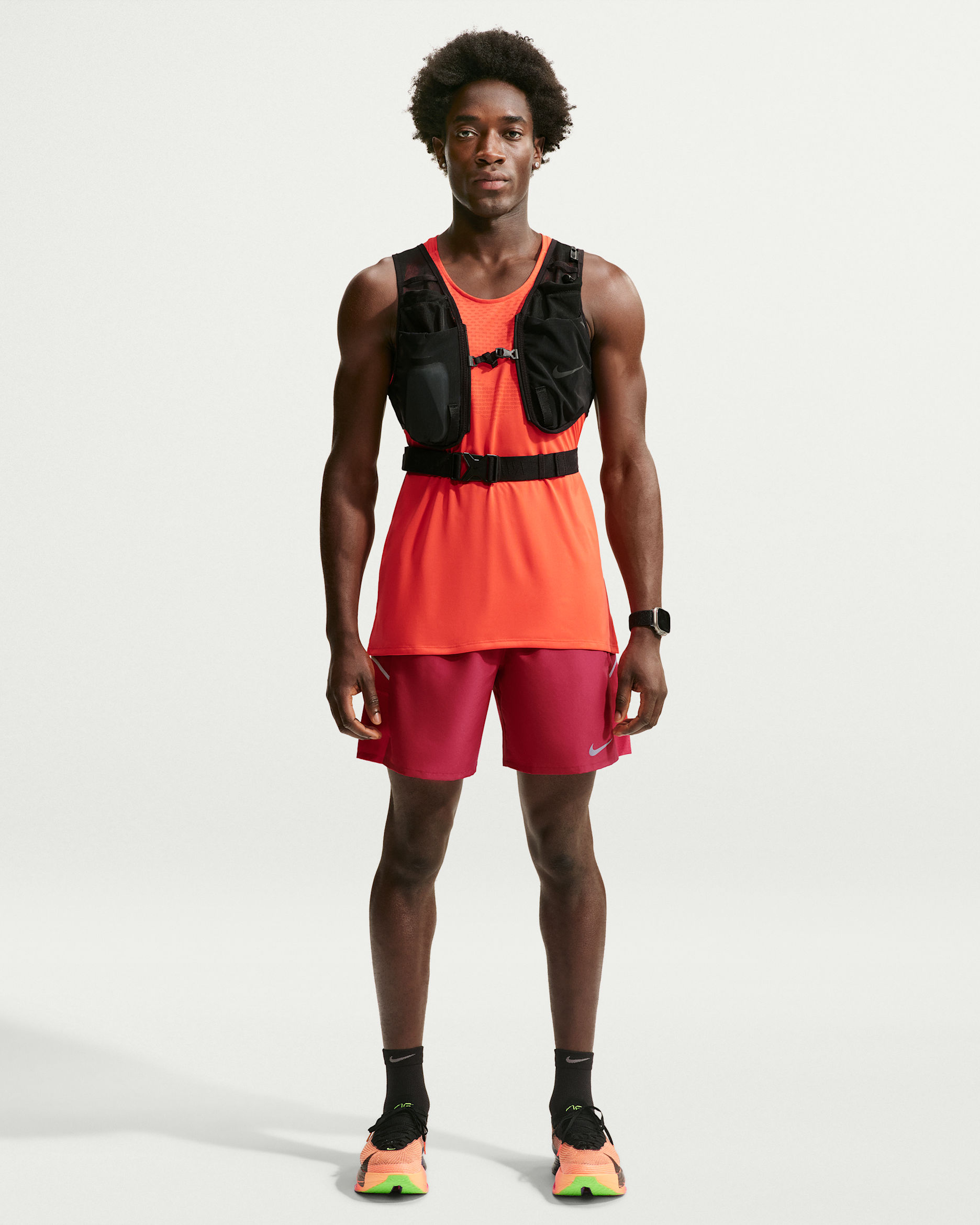 Nike Miler Men's Dri-FIT 18cm (approx.) Unlined Running Shorts - Tough Red/Sport Red