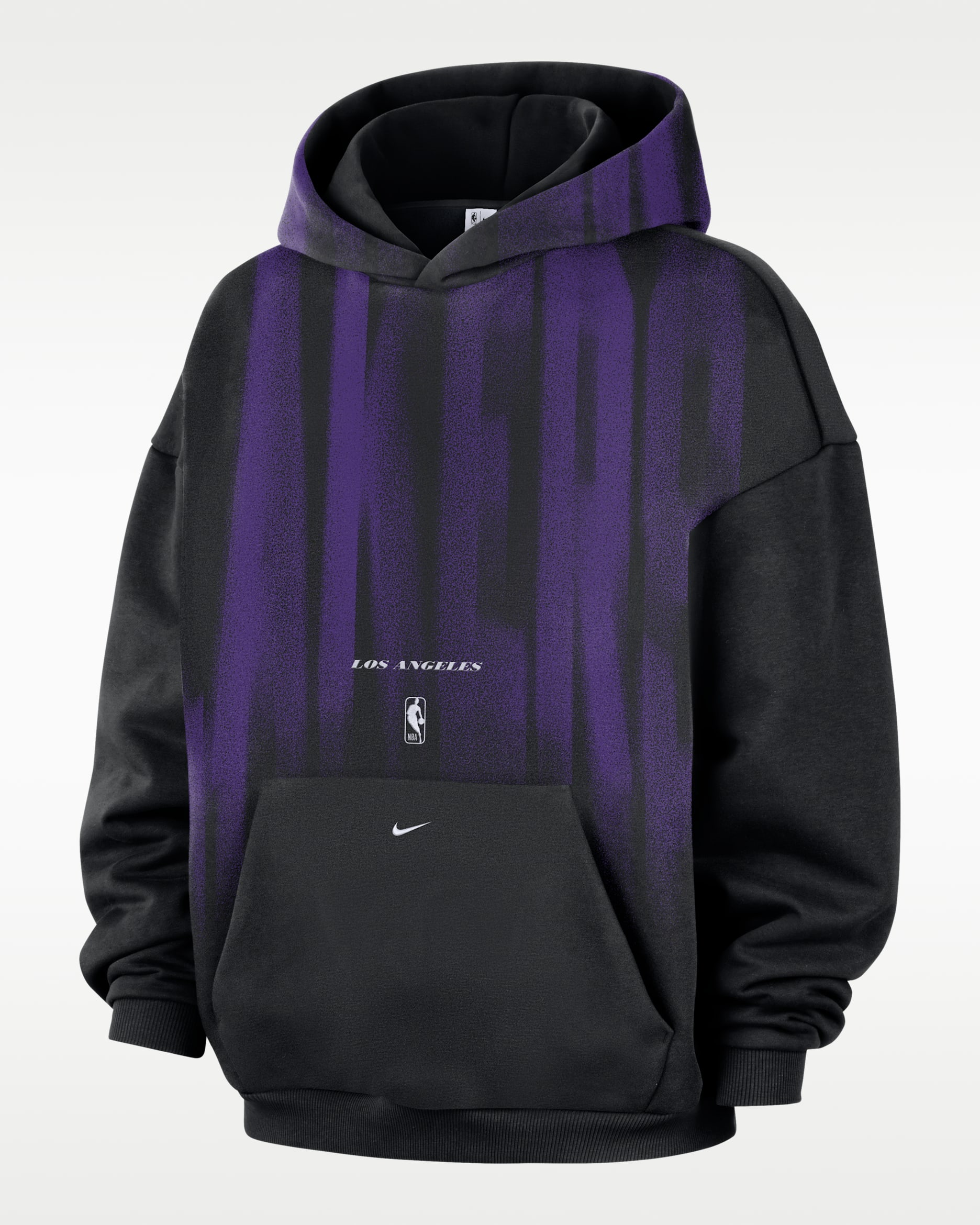Sudadera con gorro de básquetbol de tejido Fleece para hombre Los Angeles Lakers Nike Standard Issue - Negro/Blanco
