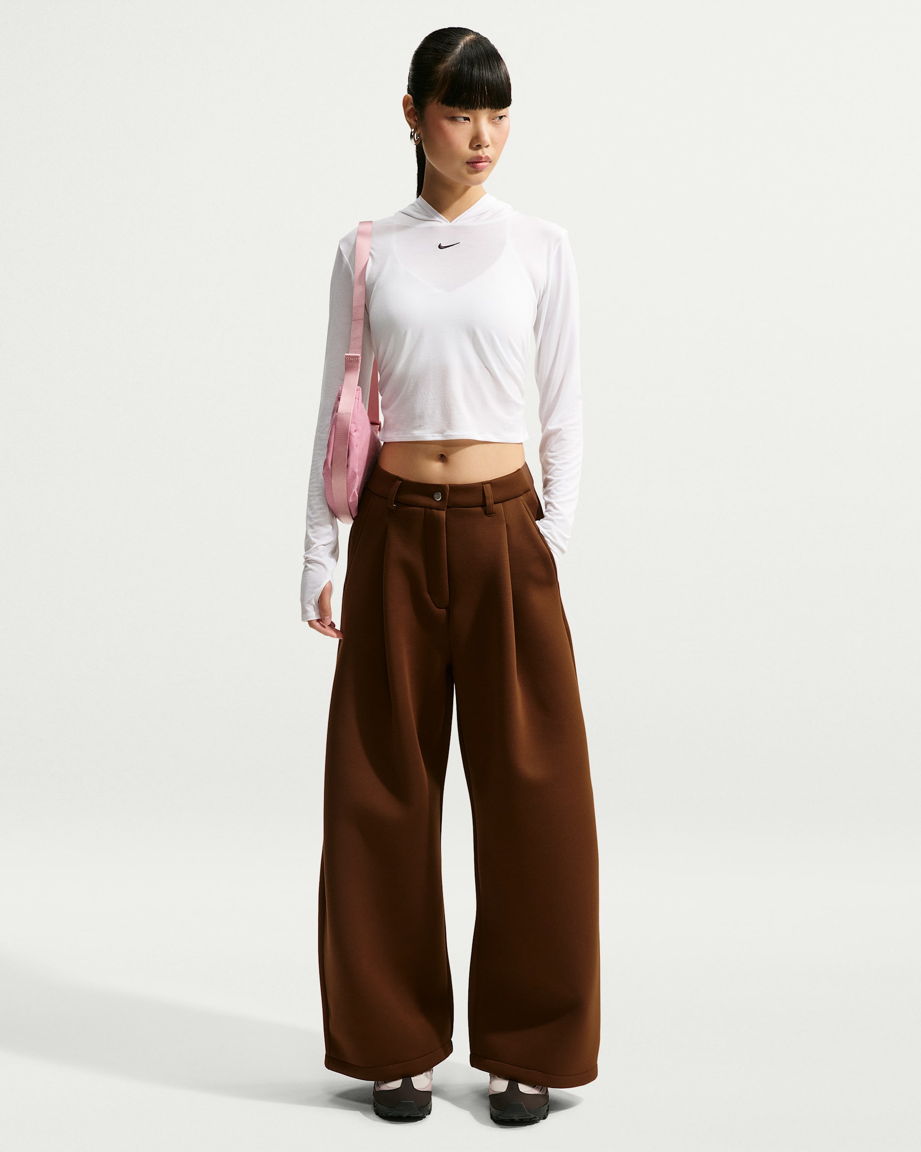 Nike Article Fleece Women's Oversized Mid-Rise Wide-Leg Trousers - Cacao Wow/Cacao Wow