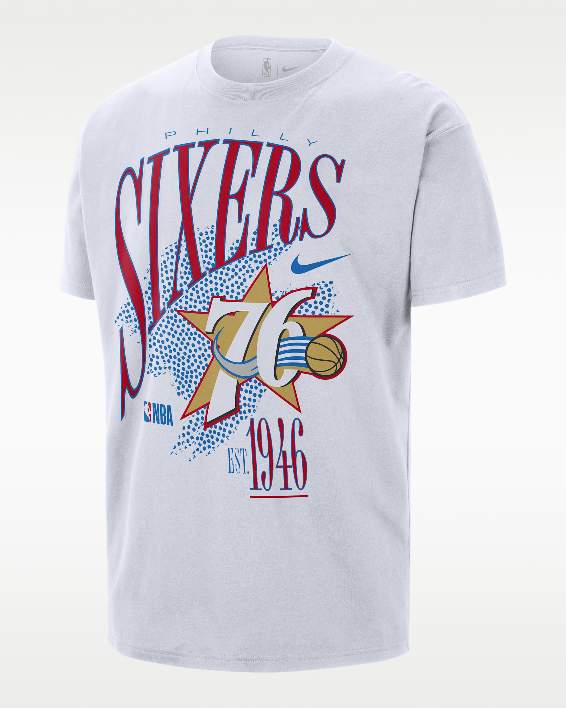 Philadelphia 76ers Hardwood Classics Nike NBA-t-shirt för män - Vit
