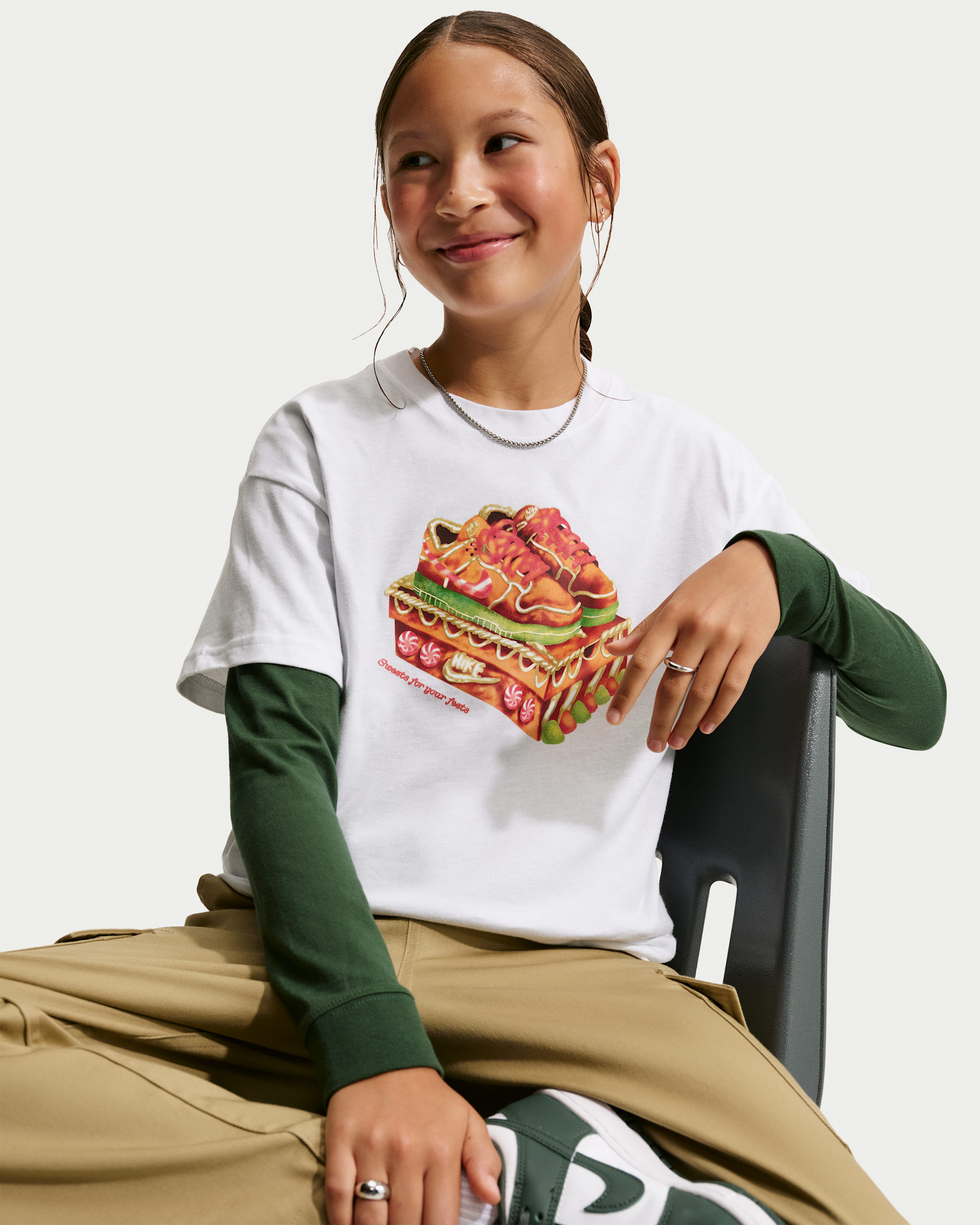 Playera para niños talla grande Nike Sportswear - Blanco