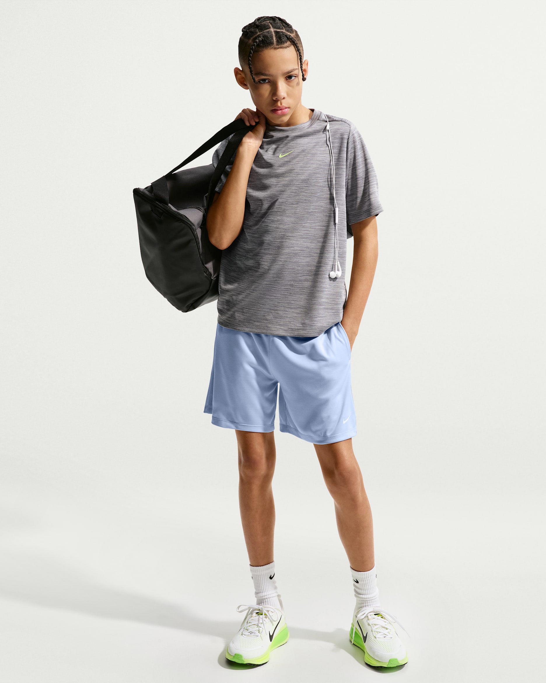 Nike Multi Older Kids' (Boys') Dri-FIT Shorts - Hydrogen Blue/Royal Pulse/Heather/White