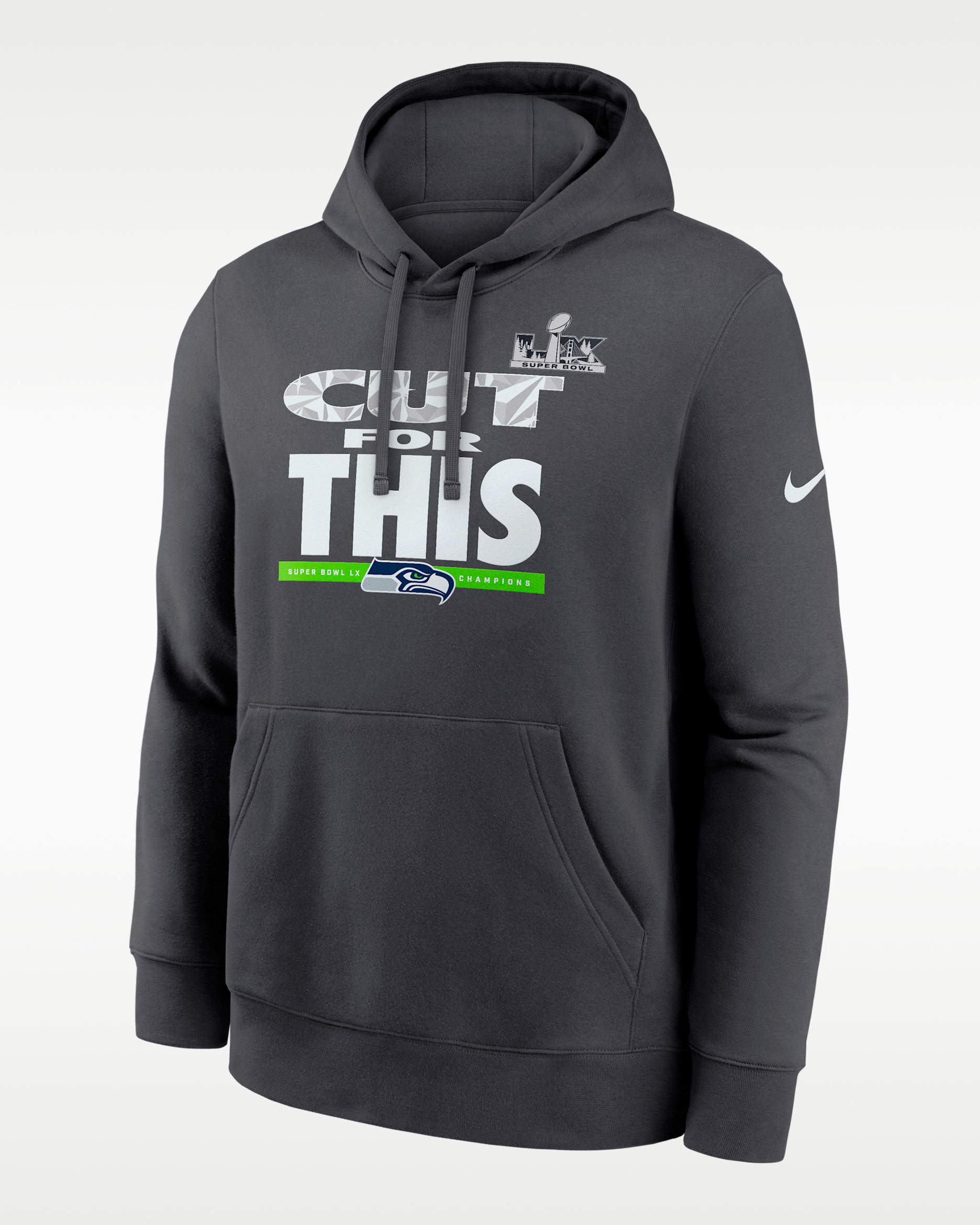 Seattle Seahawks Super Bowl LX Champions Pickoff Move Parade Club Men's Nike NFL Pullover Hoodie - Anthracite