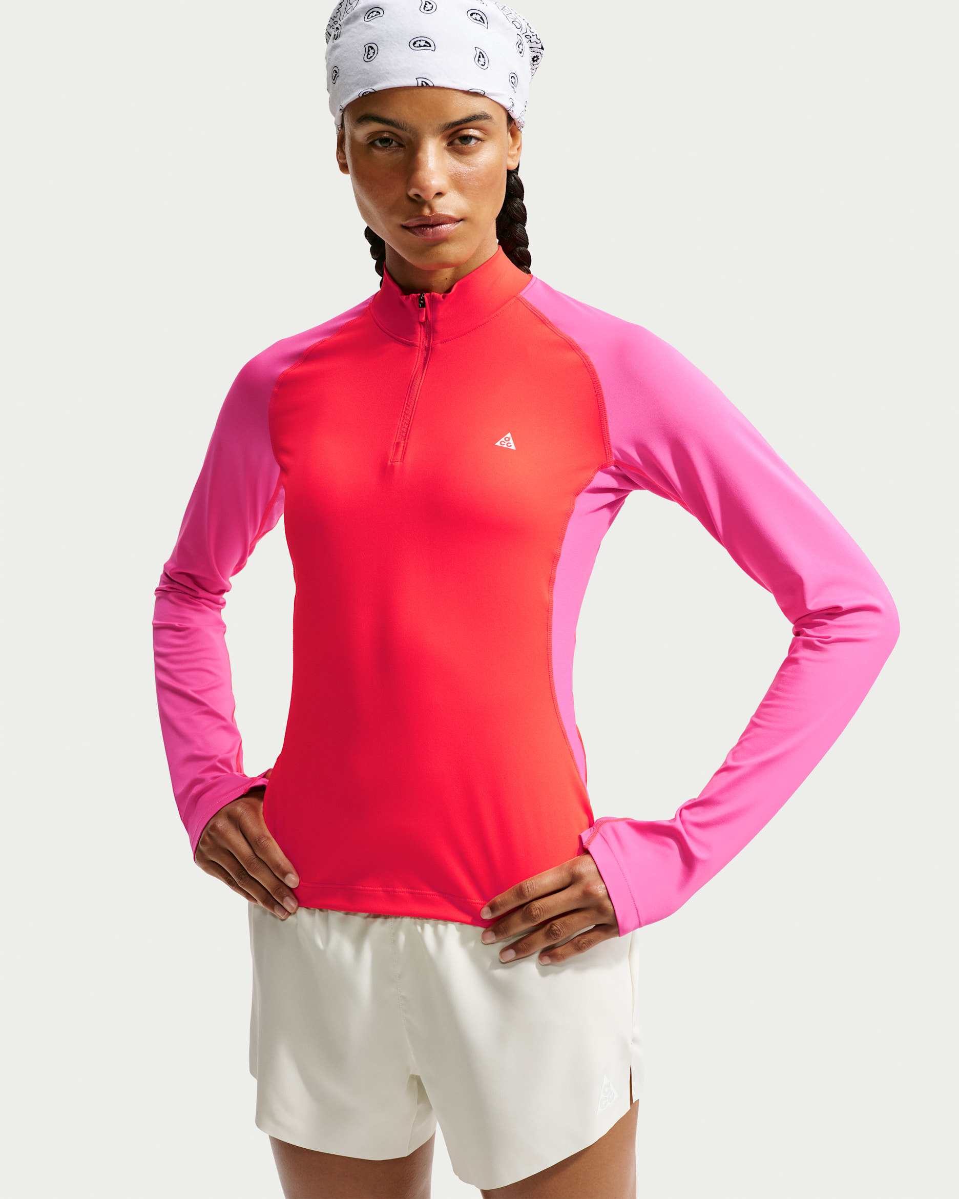 ACG "Wildsee" Women's Dri-FIT 1/4-Zip Long-Sleeve Hiking Top - Light Crimson/Desert Pink/Summit White