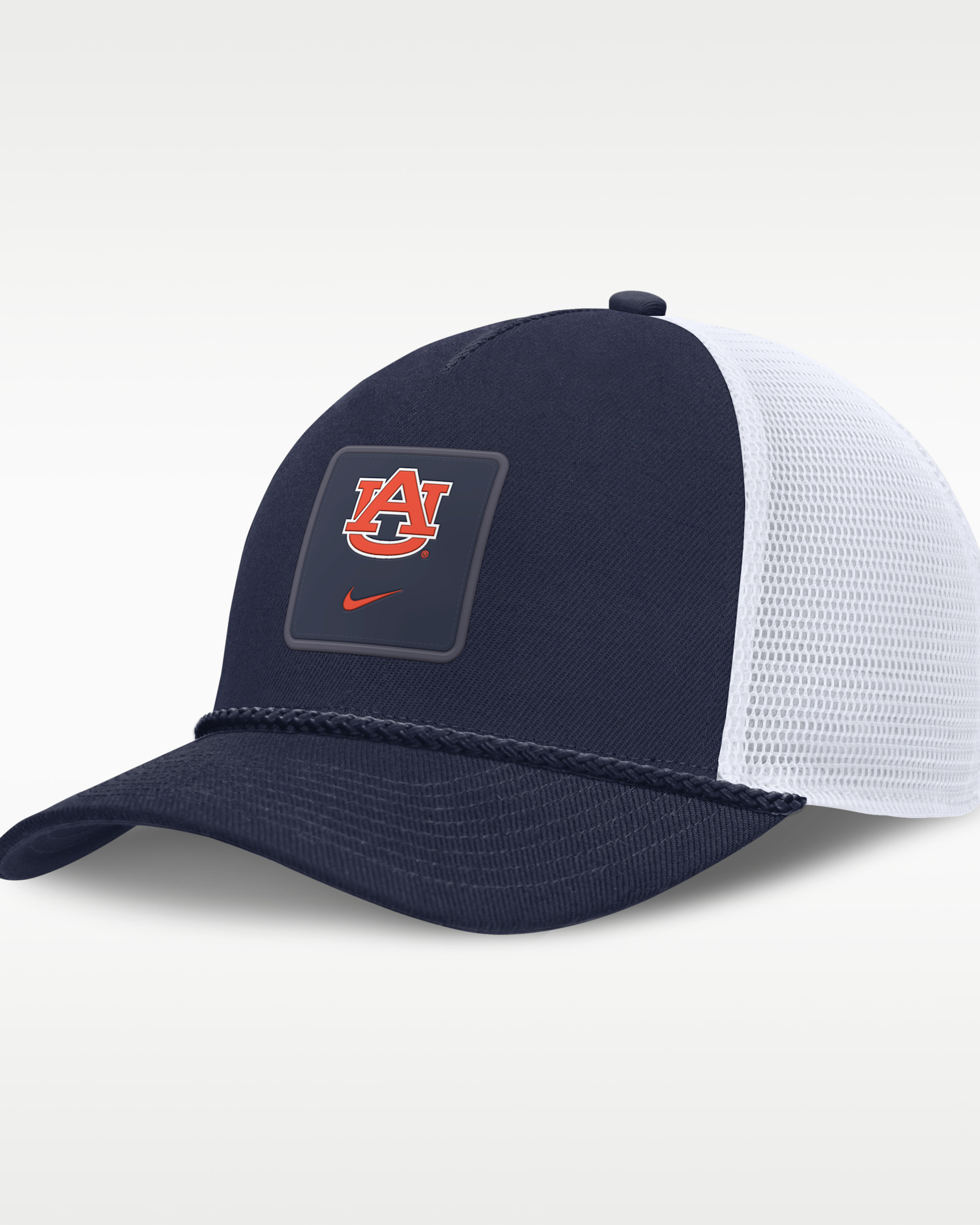 Auburn Sideline Gameday Rope Men's Nike College Trucker Adjustable Hat - College Navy/White