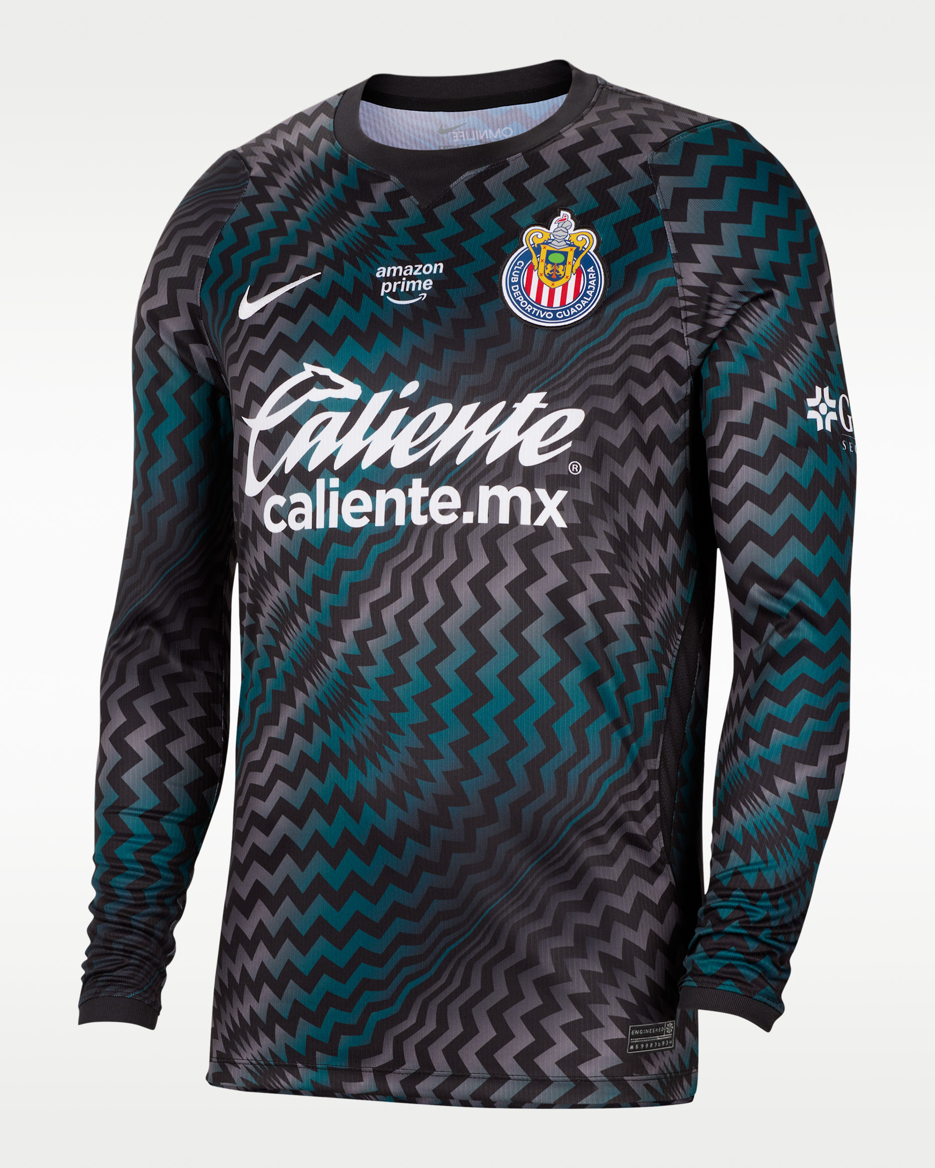 Jersey de futbol Nike Dri-FIT Replica del C.D. Guadalajara portero 2026/27 Stadium para hombre - Negro/Blanco