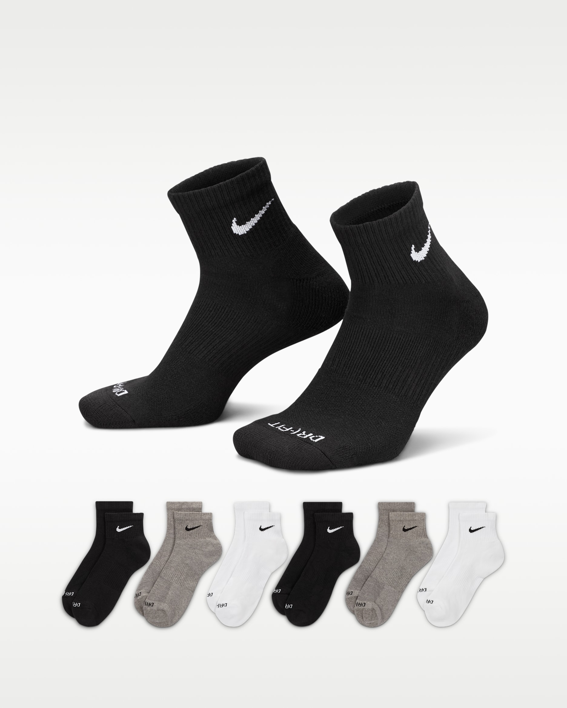 Calcetines al tobillo de entrenamiento Nike Everyday Plus Cushioned (6 pares) - Multicolor