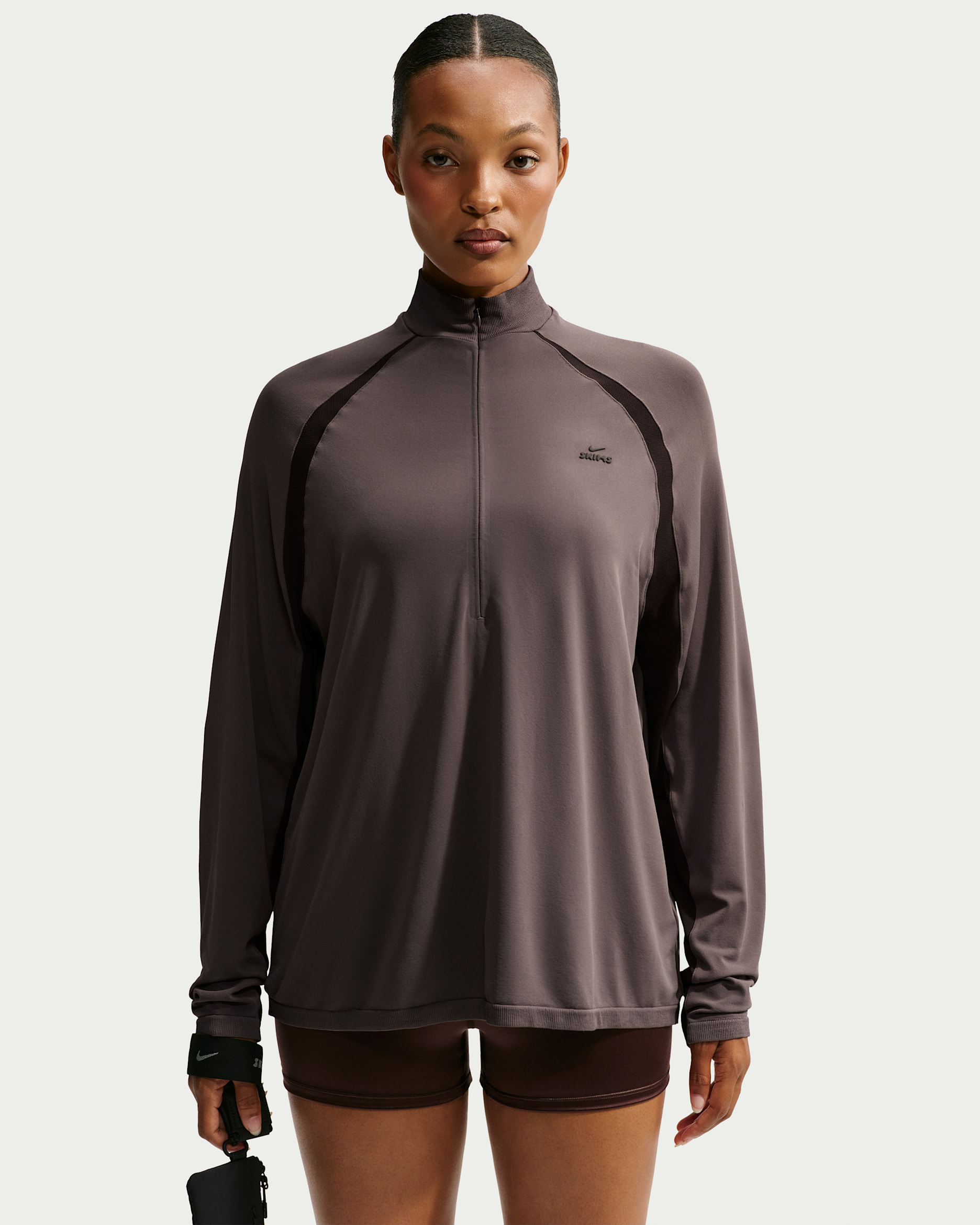 Haut à manches longues et demi-zip NikeSKIMS Stretch Knit pour femme - NSKM Resin/NSKM Phoenix/NSKM Resin
