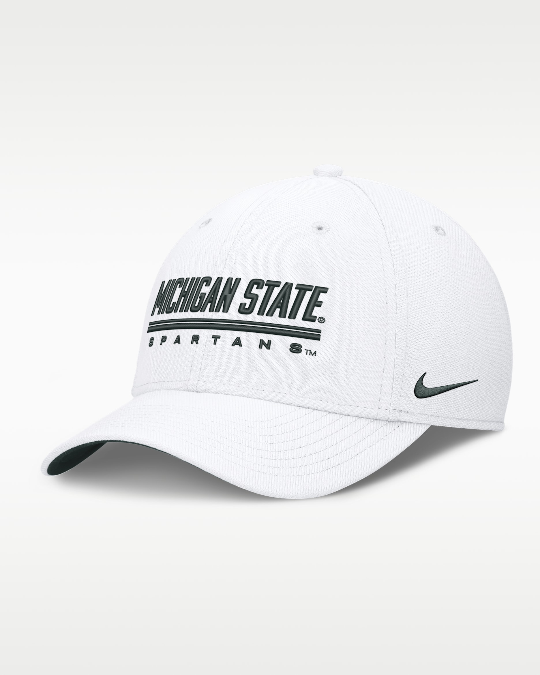 Michigan State Sideline Rise Men's Nike Dri-FIT College Hat - White/Pro Green