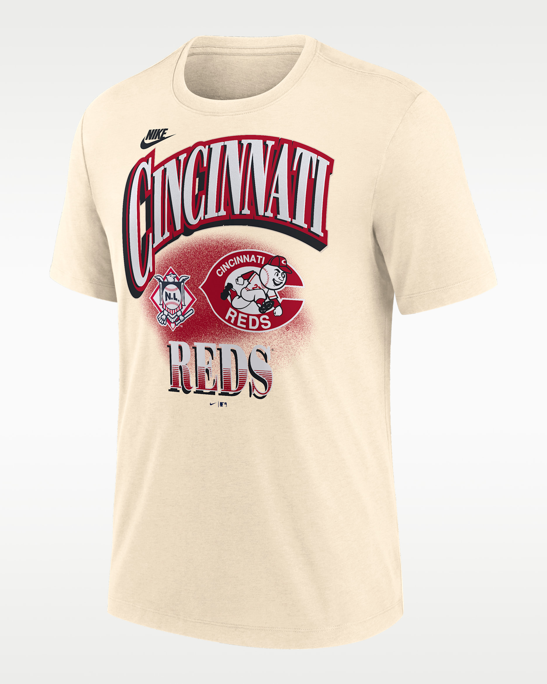 Cincinnati Reds Vintage Men's Nike MLB T-Shirt - Natural