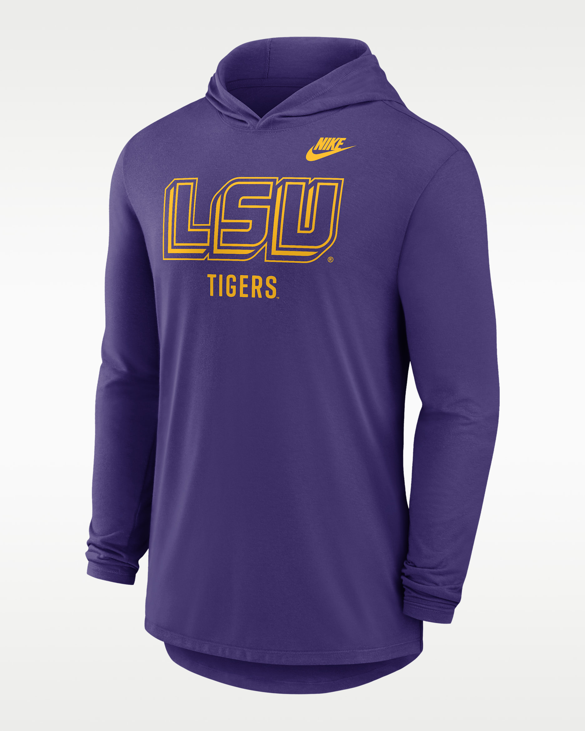 LSU Legacy Men's Nike Dri-FIT College Long-Sleeve Hooded T-Shirt - Purple