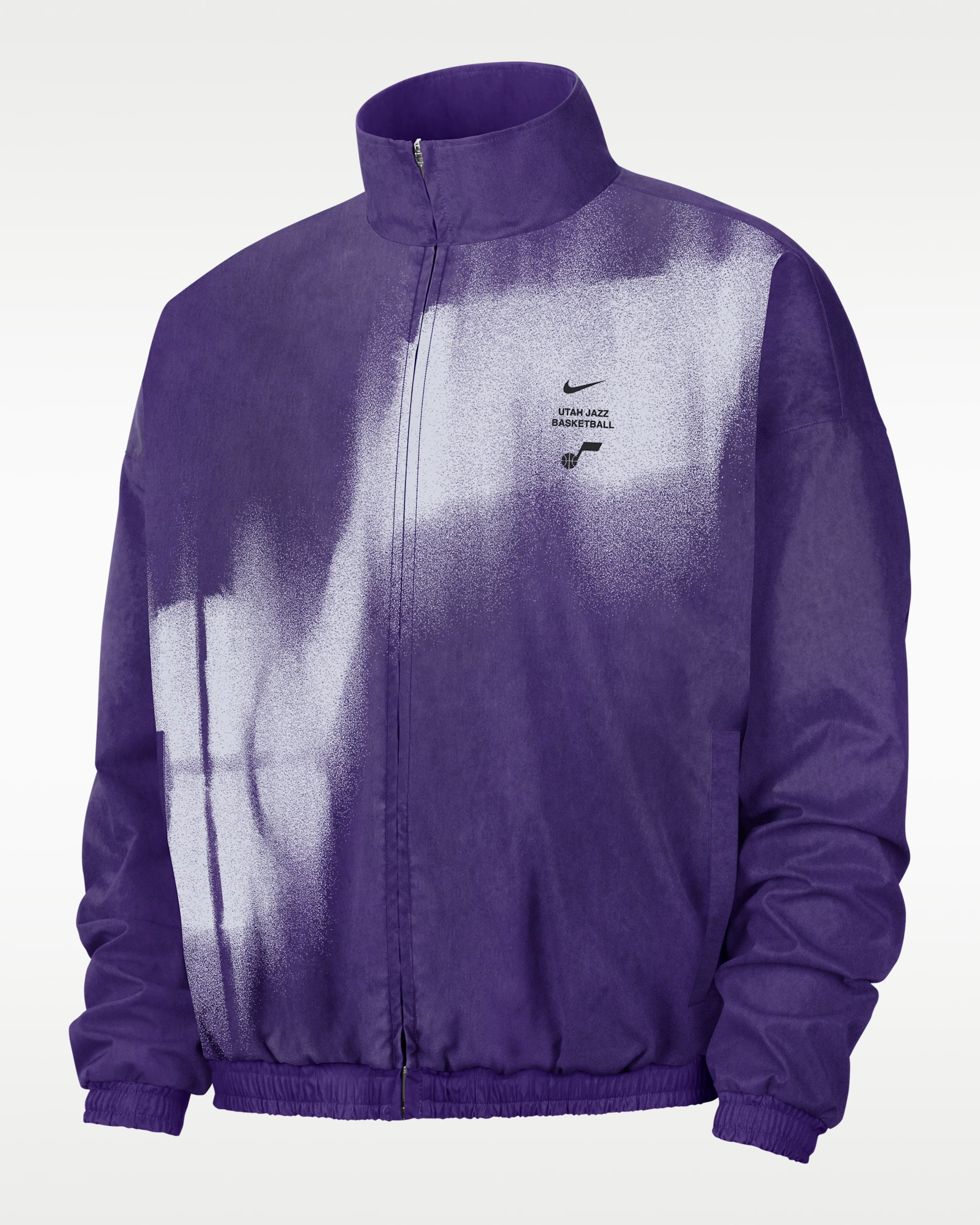 Chamarra de básquetbol para hombre de tejido Woven Utah Jazz Standard Issue - Morado campo/Azul valor