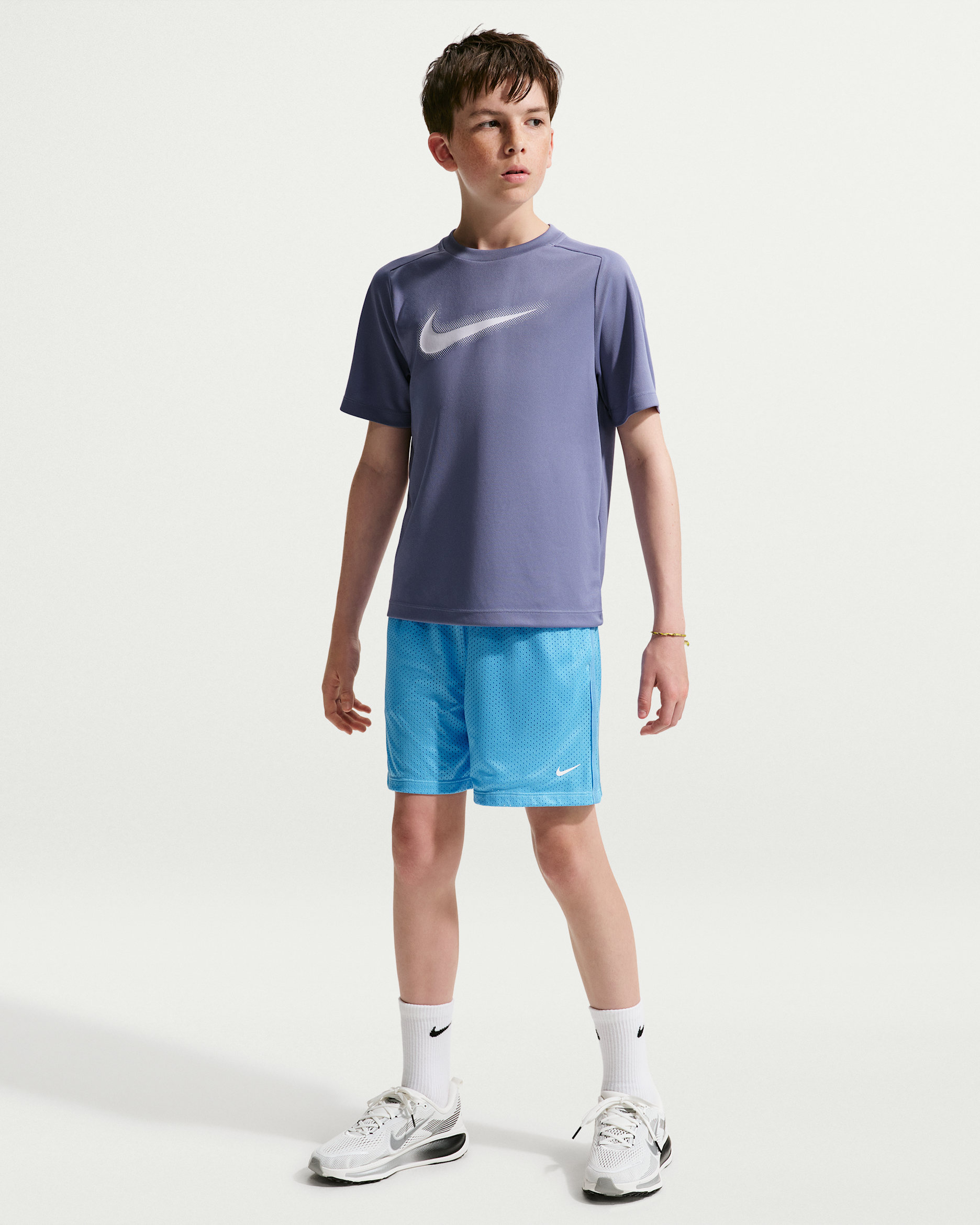 Nike Multi Big Kids' (Boys') Dri-FIT Mesh Shorts - Football Blue/White
