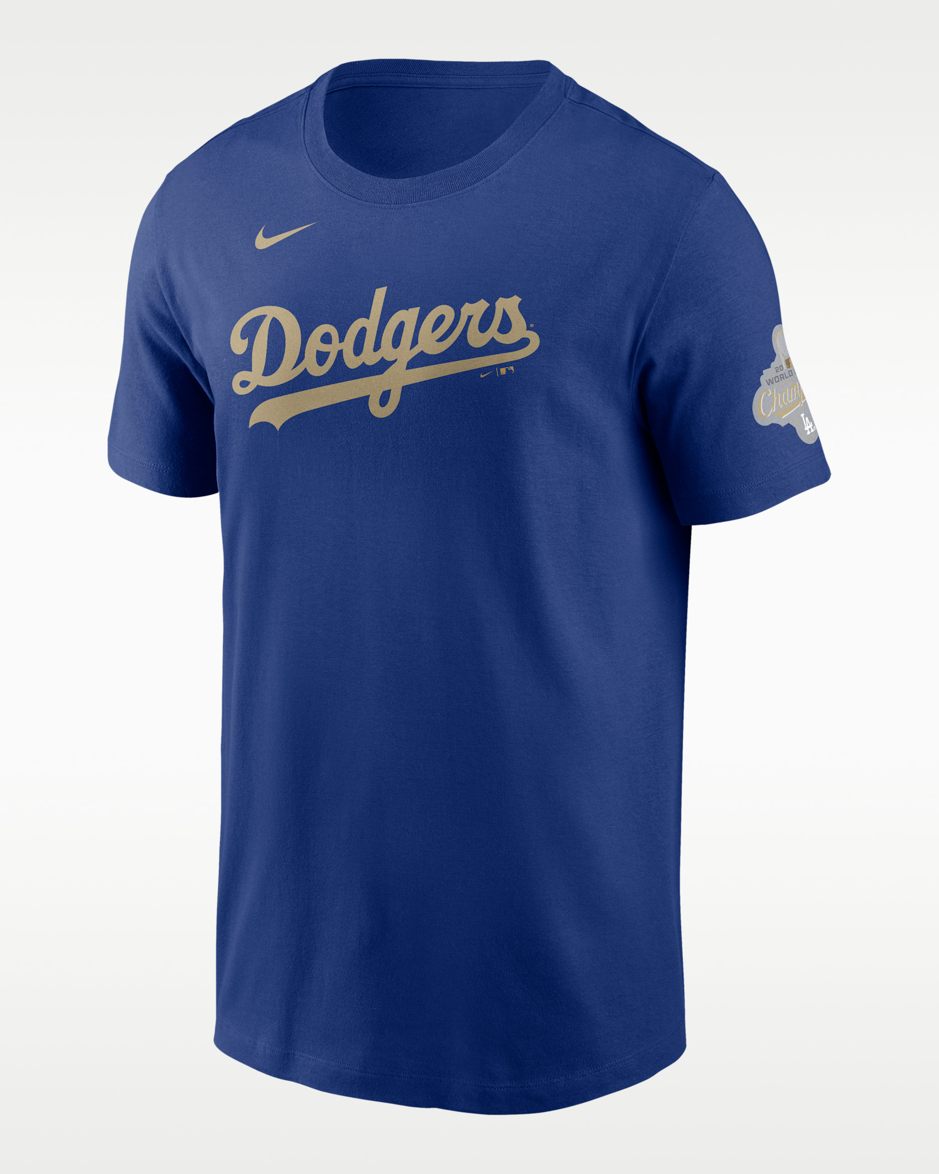 Los Angeles Dodgers 2025 World Series Champion Gold Series Wordmark Men's Nike MLB T-Shirt - Rush Blue
