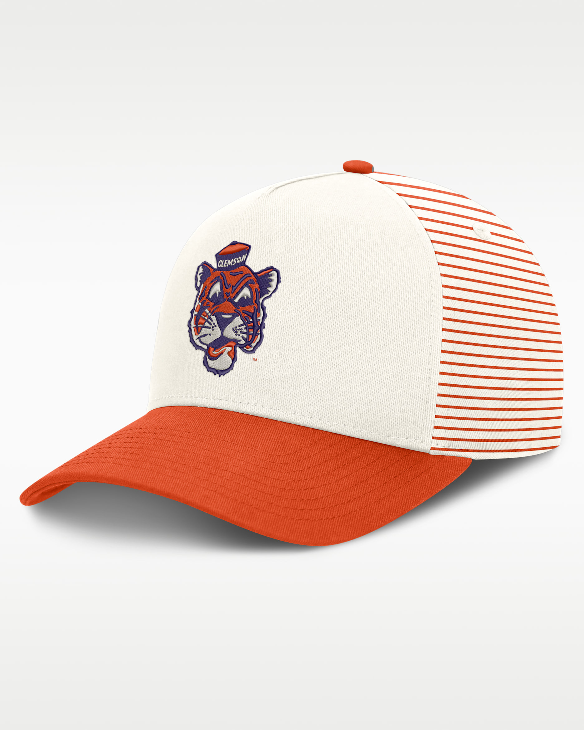 Clemson Rise Men's Nike Dri-FIT College A-Frame Adjustable Hat - White/Orange
