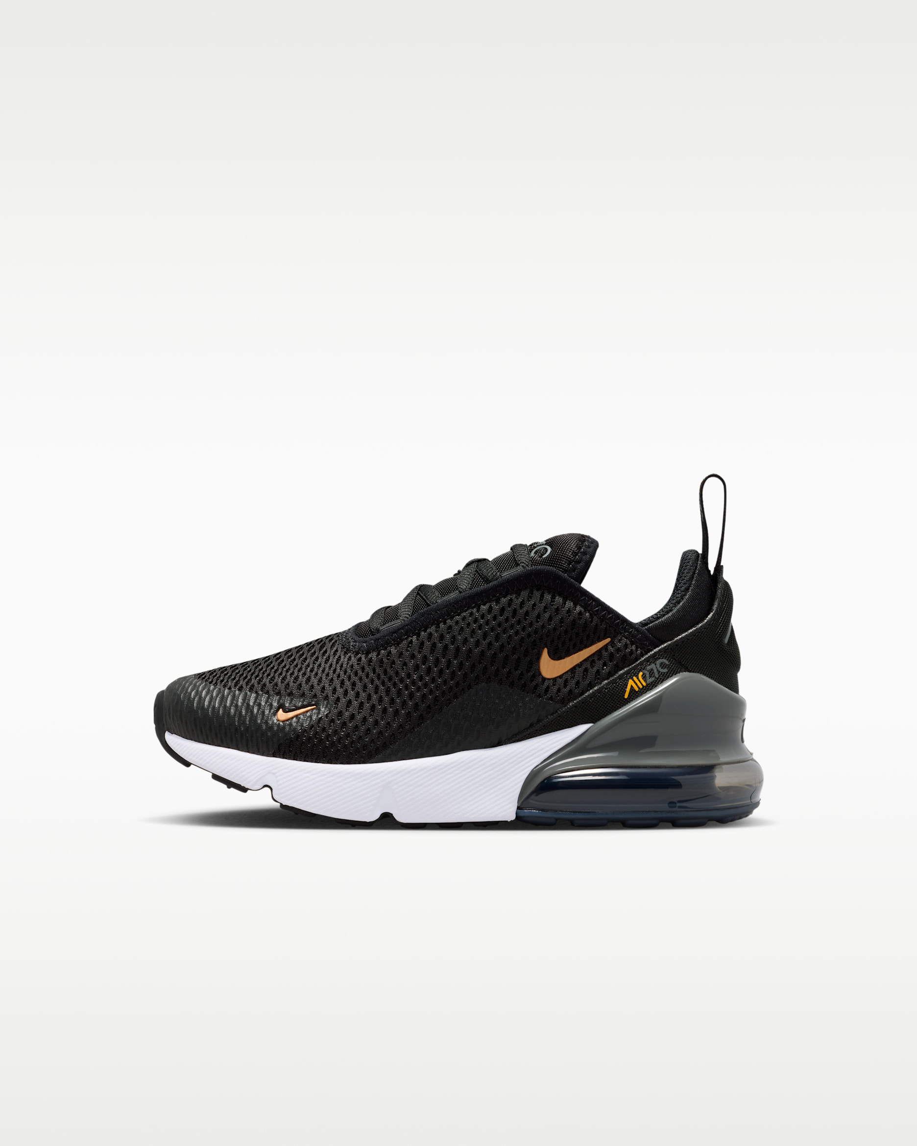 Nike Air Max 270 sko til små barn - Svart/Laser Orange/Iron Grey/Metallic Copper