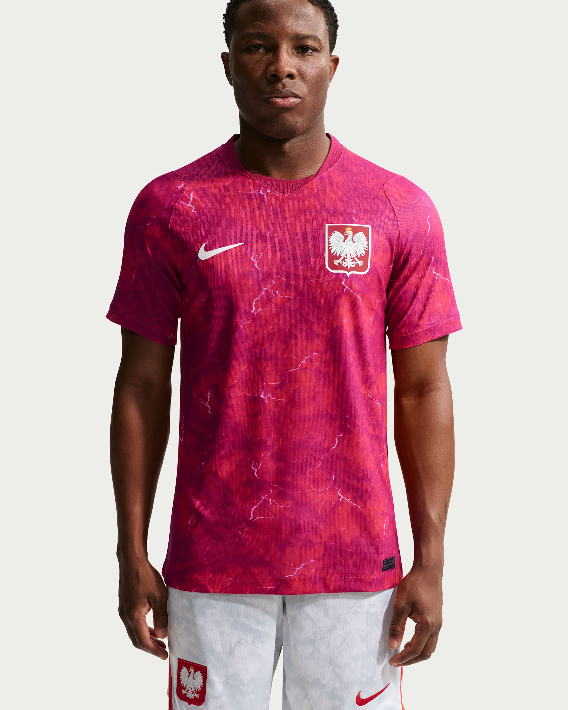 Polen 2026 Nike Aero-FIT authentisches Auswärtsspiel-Fußballtrikot (Herren) - Noble Red/Sport Red/Weiß