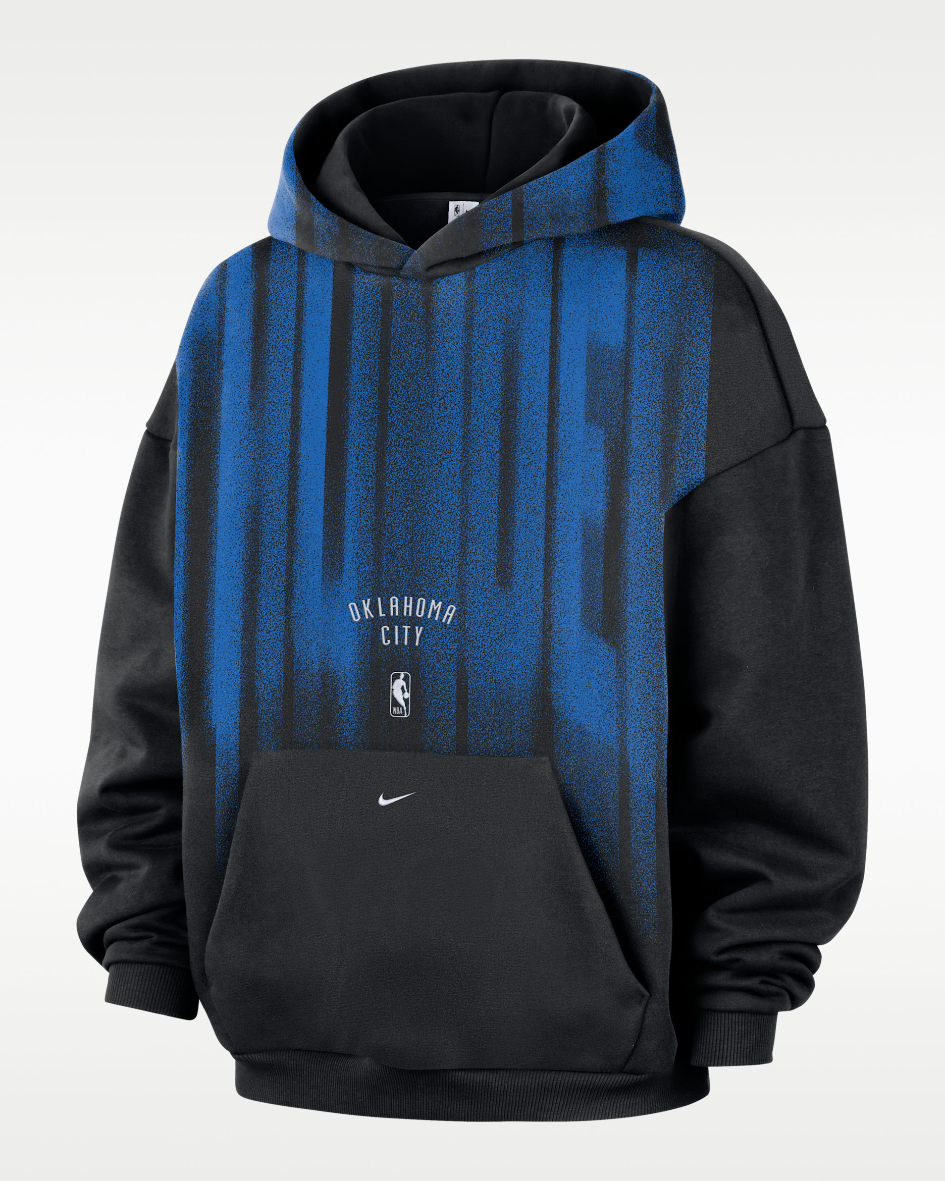 Oklahoma City Thunder Standard Issue Men's Therma-FIT Fleece Basketball Hoodie - Black/White
