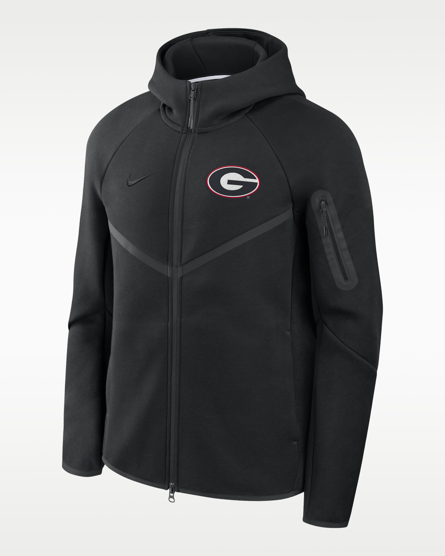 Georgia Tech Fleece Windrunner Men's Nike College Full-Zip Hooded Jacket - Black