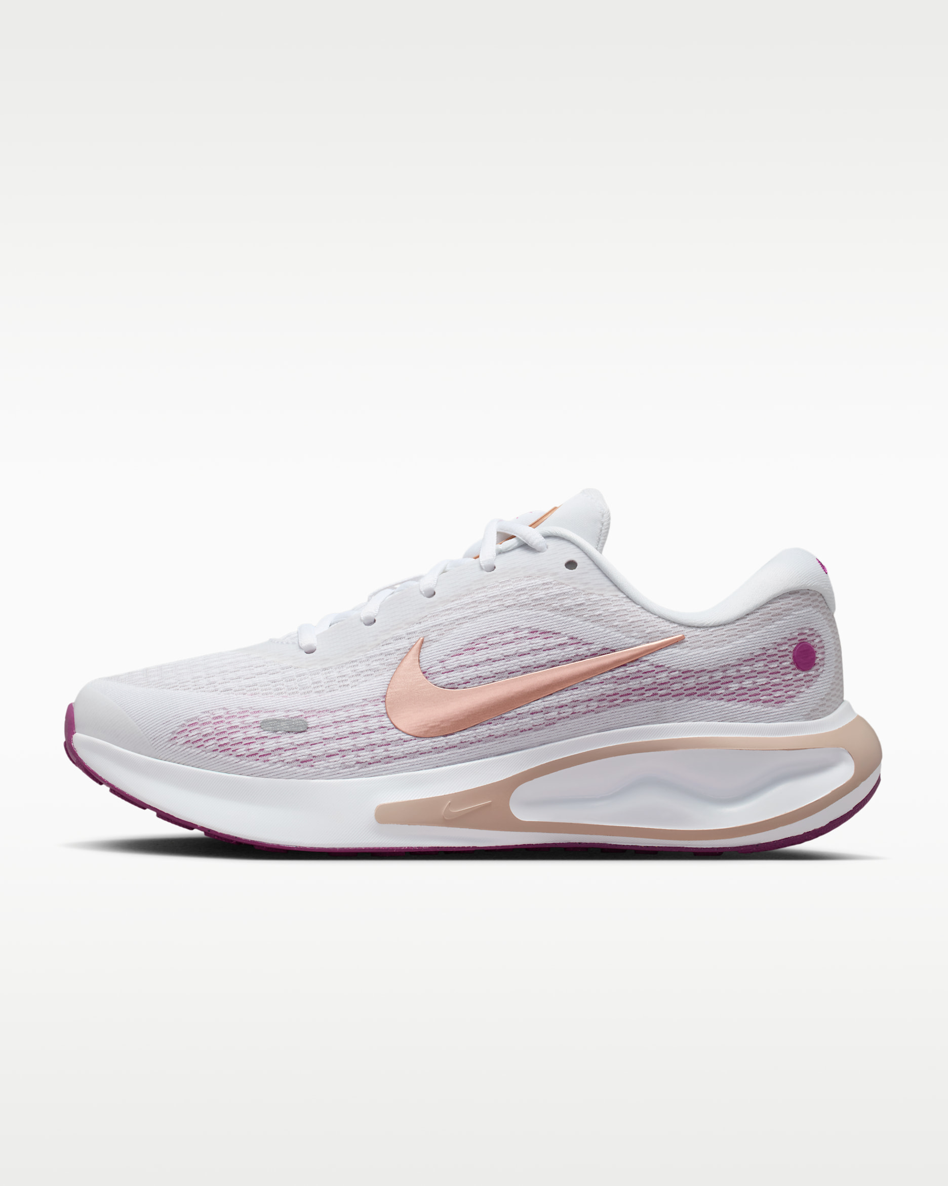 나이키 저니 런 여성 로드 러닝화 - 화이트/핫 푸크시아/플래티넘 바이올렛/메탈릭 레드 브론즈
