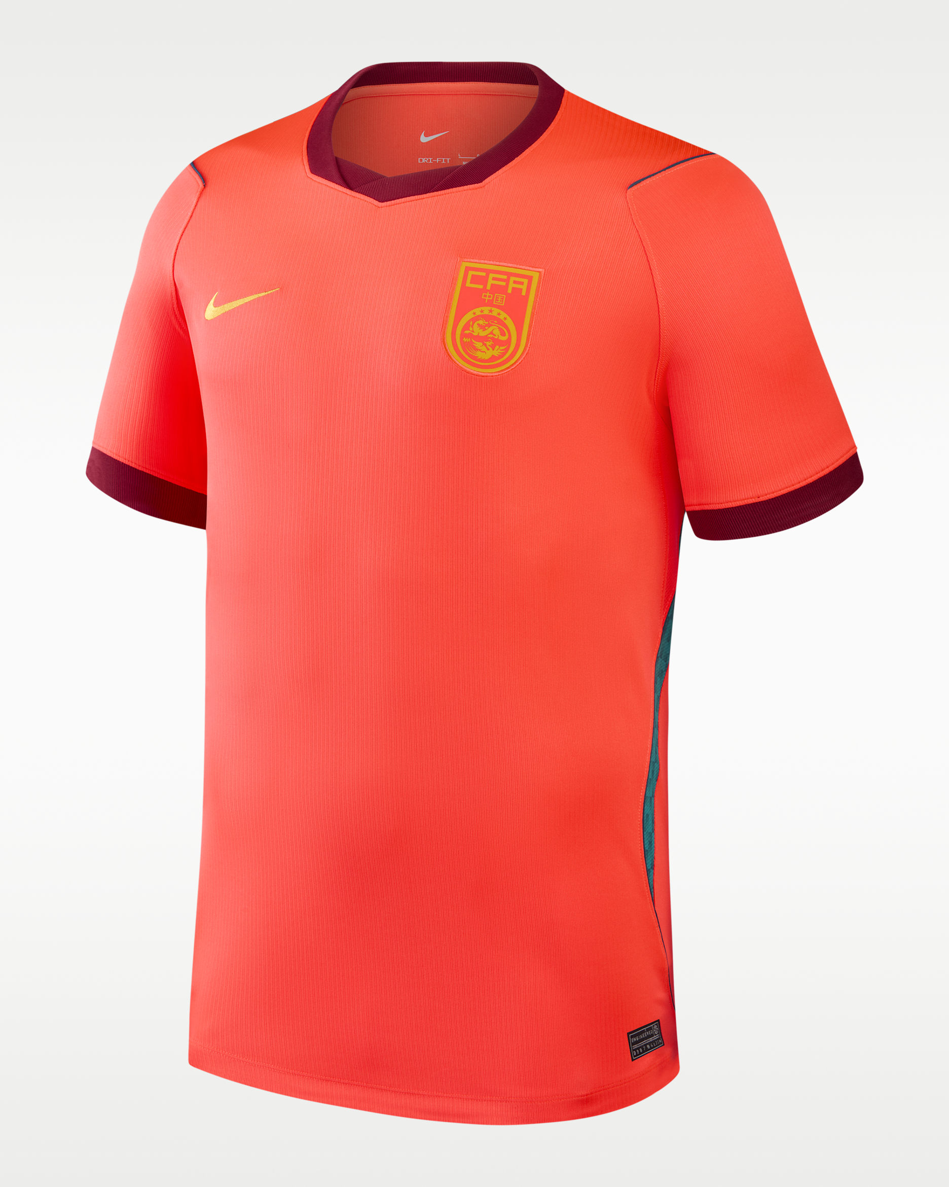 Jersey de fútbol Nike Dri-FIT Replica de China local 2026 Stadium para hombre - Carmesí brillante/Rojo team/Turquesa medianoche/Amarillo ocre