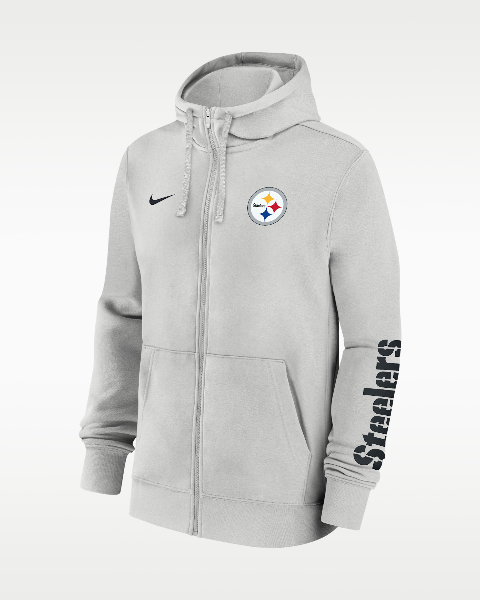 Pittsburgh Steelers Club Men's Nike NFL Full-Zip Hoodie - Grey