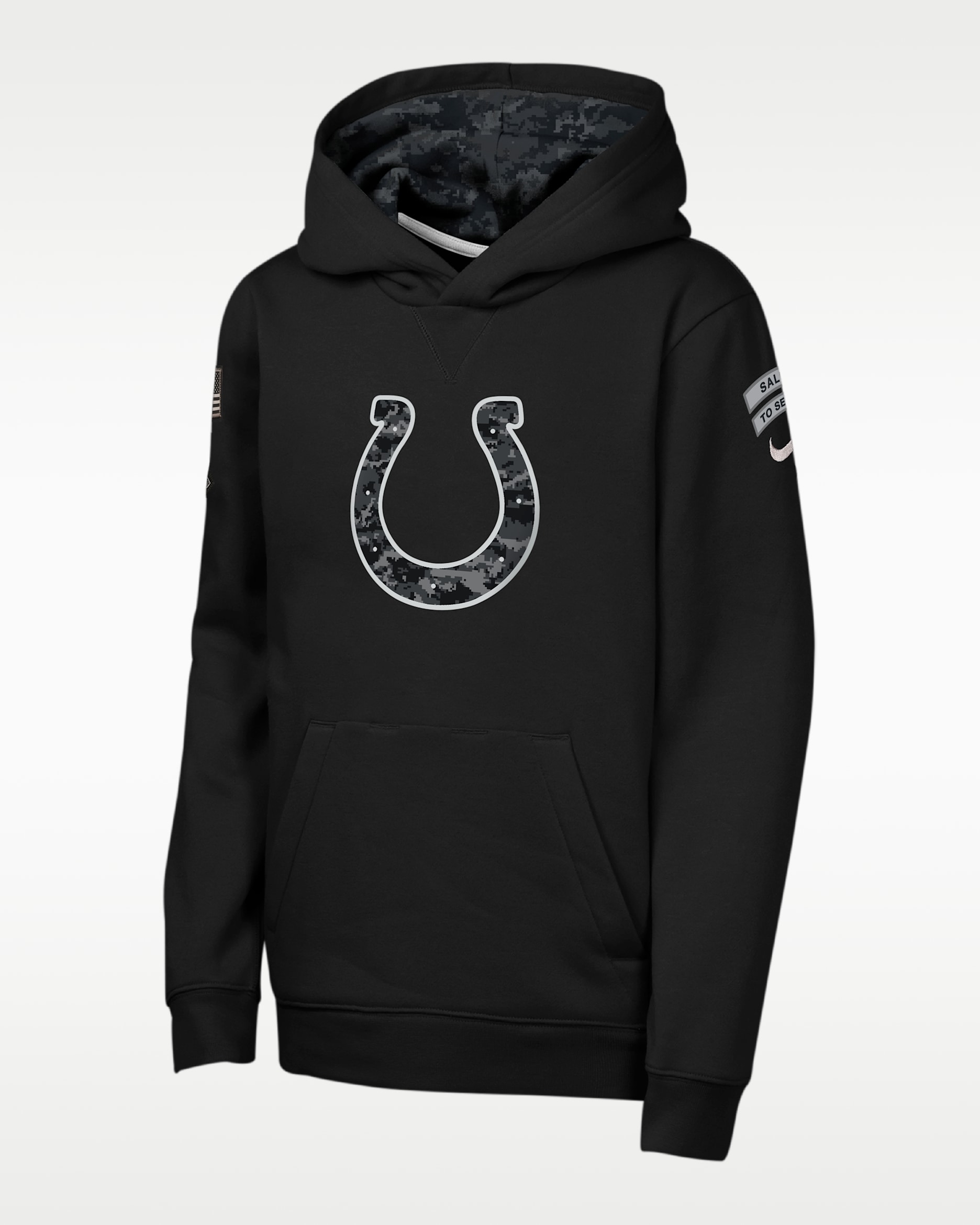 Indianapolis Colts Salute to Service Sideline Club Big Kids' Nike NFL Pullover Hoodie - Black