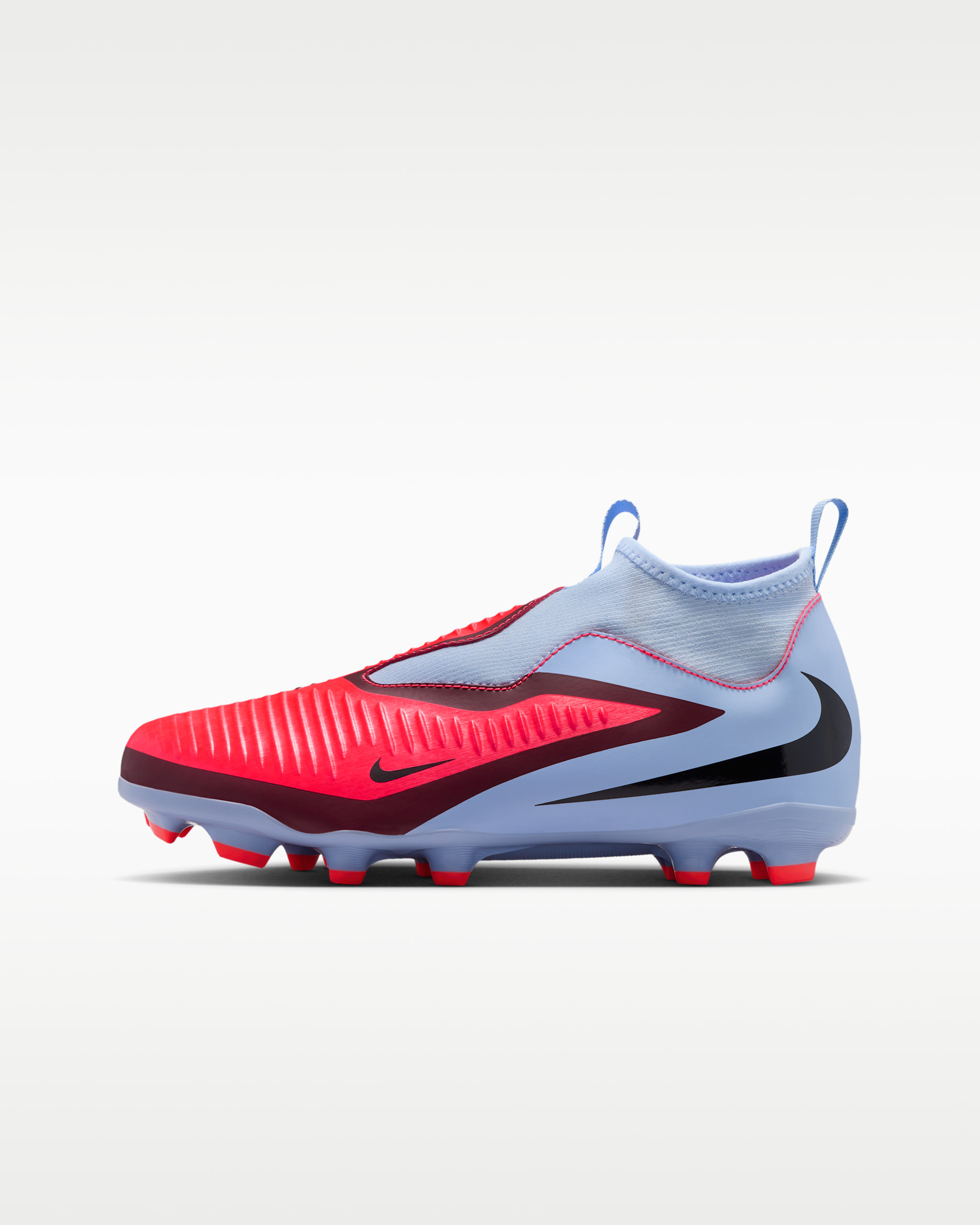 Nike Jr. Phantom 6 High Academy Older Kids' Multi-Ground Football Boot - Royal Tint/Black/Bright Crimson