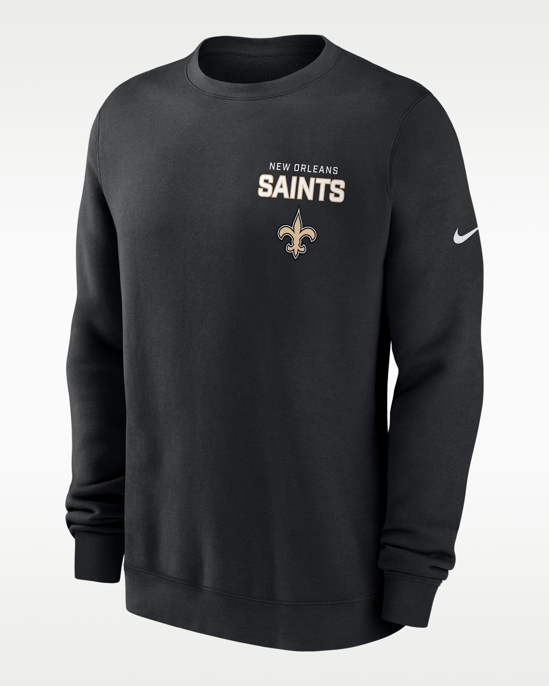 New Orleans Saints Draw Block Club Men's Nike NFL Pullover Crew - Black