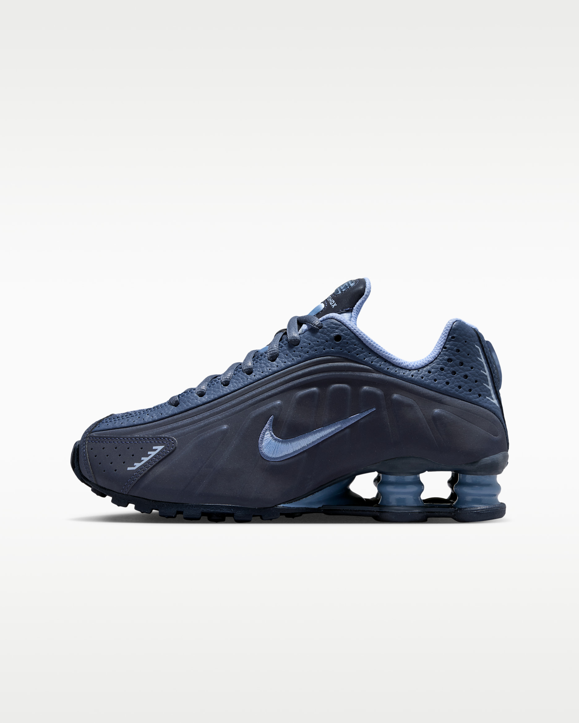 Nike Shox R4 Big Kids' (Boys') Shoes - Obsidian/Diffused Blue/Aluminum