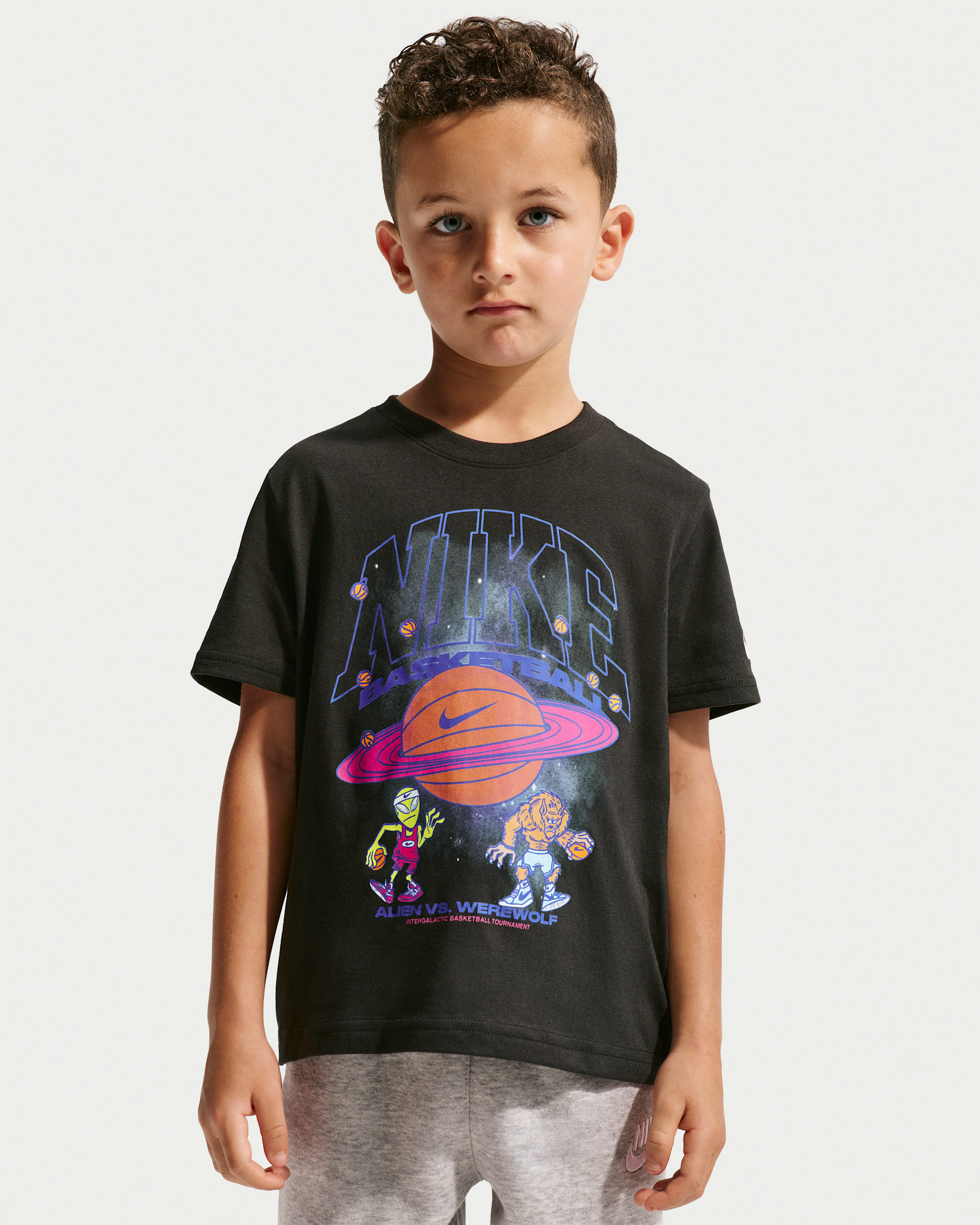 Nike Little Kids' Planet Bball T-Shirt - Black