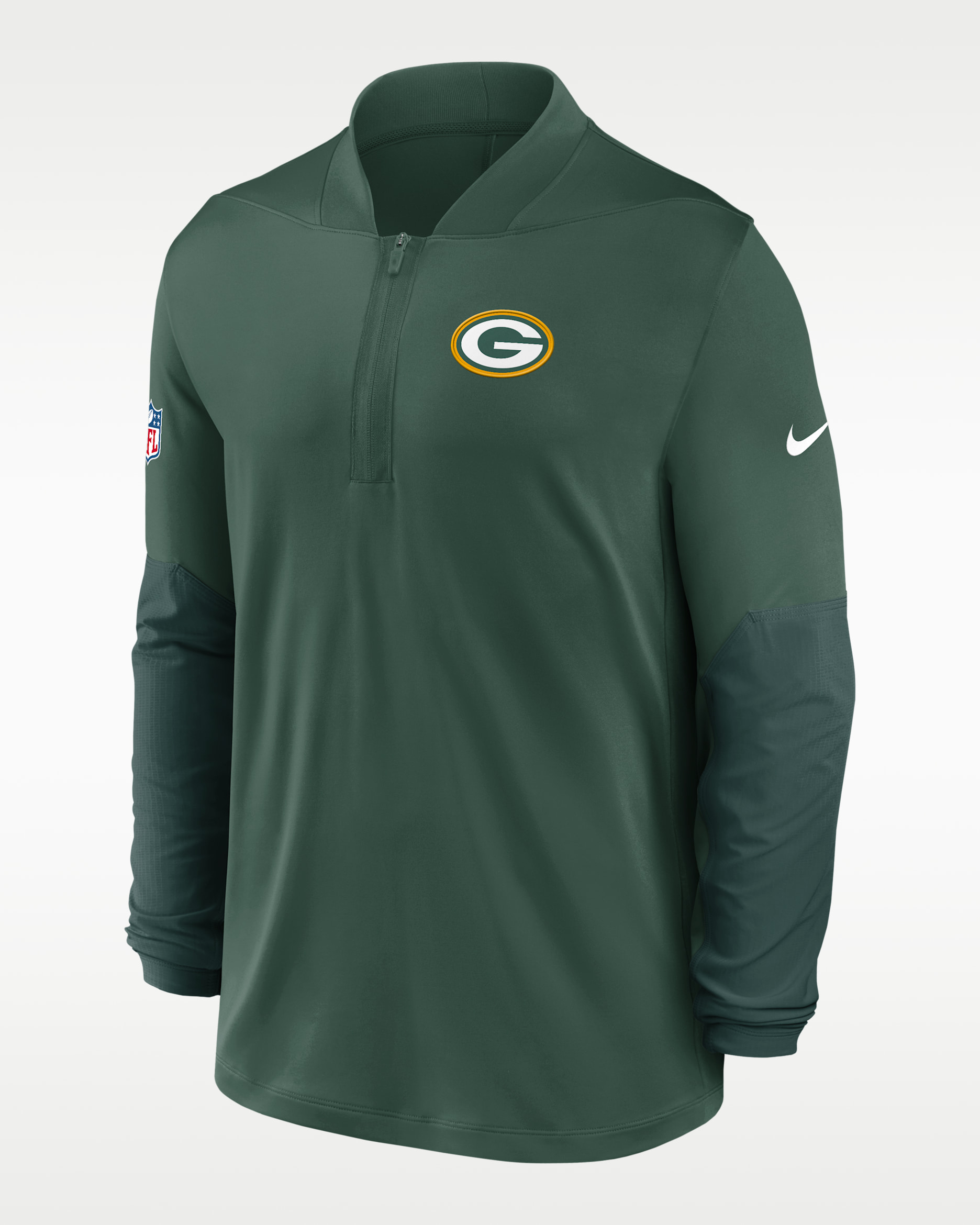 Green Bay Packers Feel The Pressure Men's Nike Dri-FIT NFL 1/2-Zip Top - Green