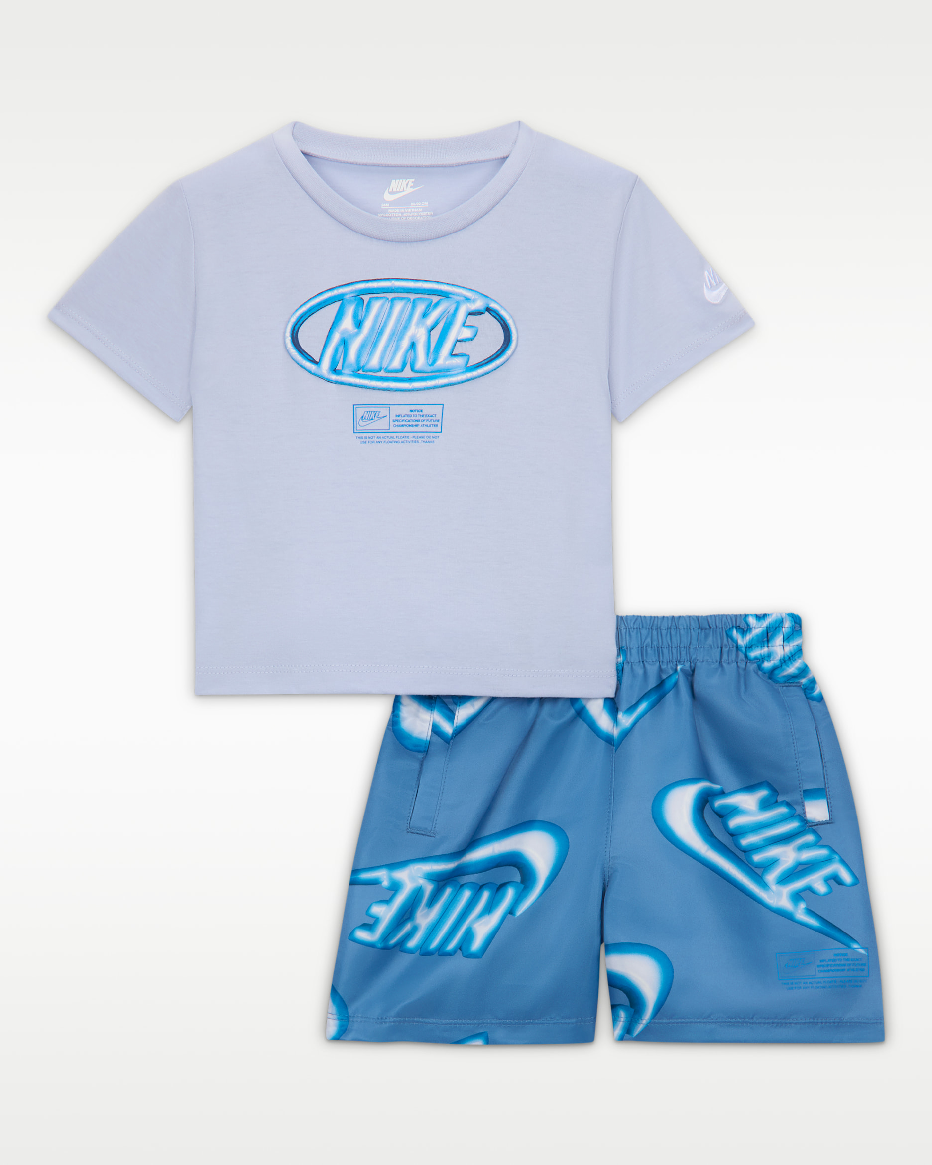 Nike Sportswear Club Baby 2-Piece Floatie T-Shirt and Shorts Set - Work Blue