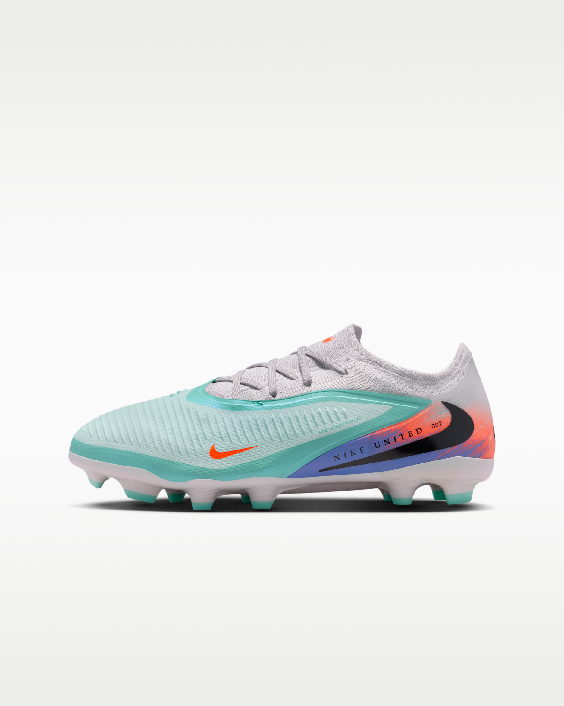 Nike United Jr Phantom 6 Low Pro Older Kids' Multi-Ground Football Boot - Pistachio Frost/Hyper Orange