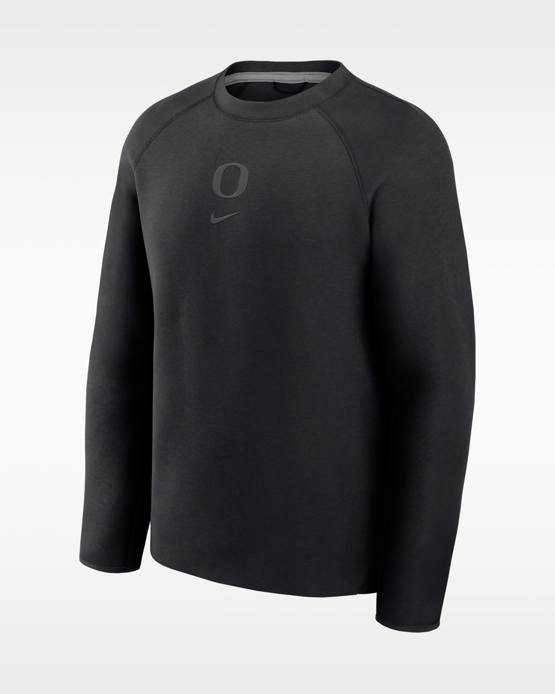 Oregon Tech Fleece Men's Nike College Pullover Crew - Black