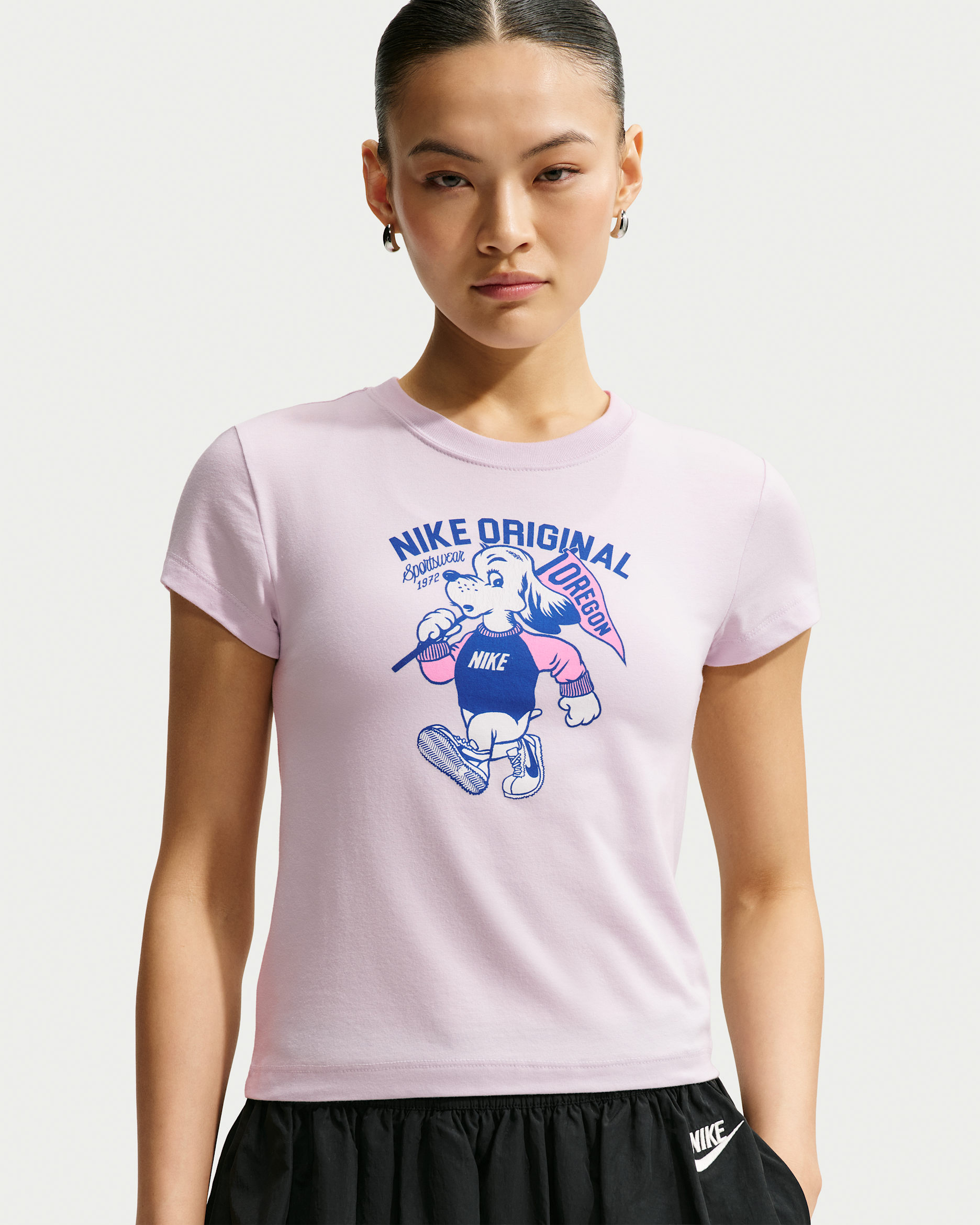ナイキ スポーツウェア チル ニット ウィメンズ スリム モッドクロップド Tシャツ - ブリーチドライラック