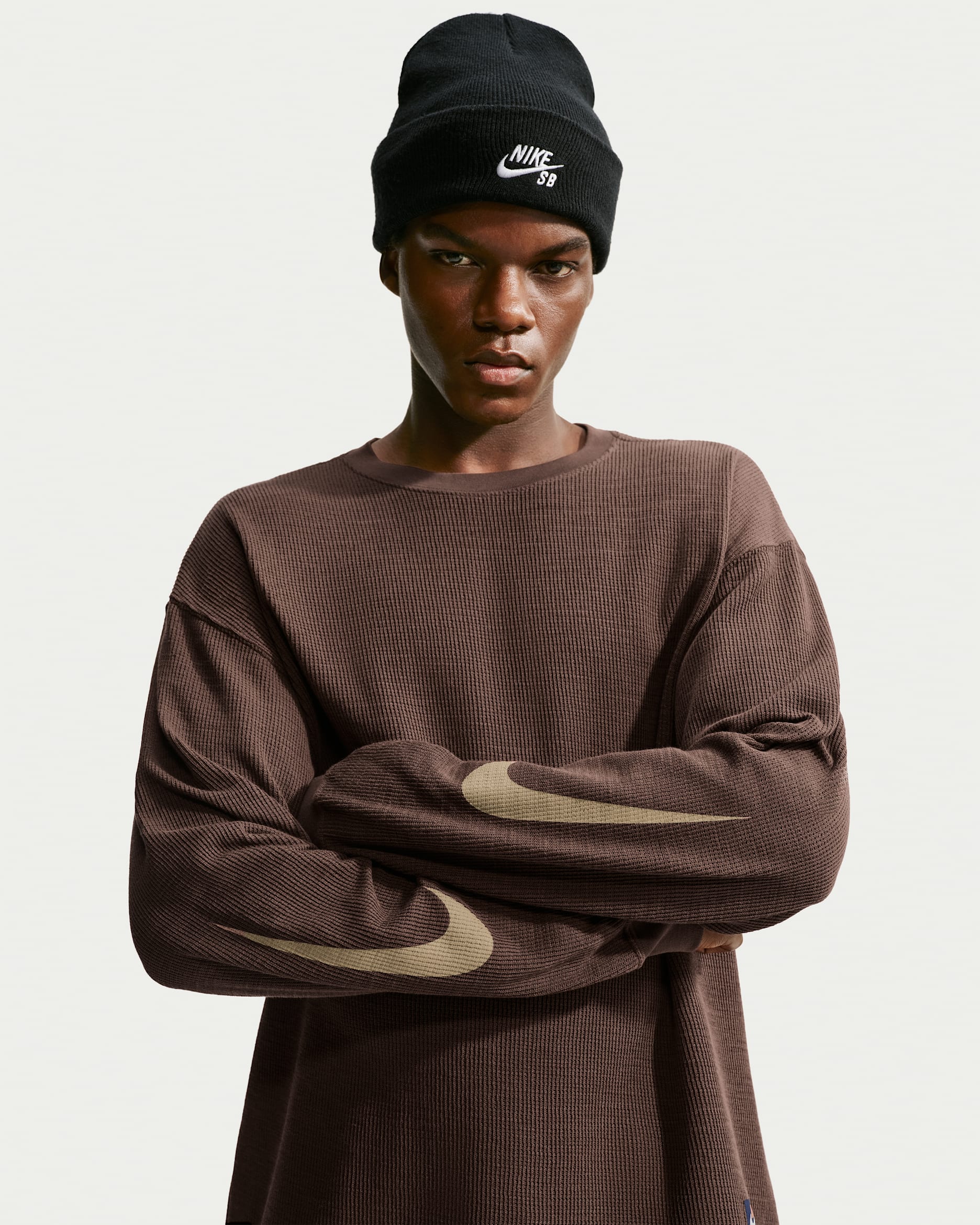 Camiseta térmica para hombre Nike Sportswear - Marrón barroco/Beige paracaídas