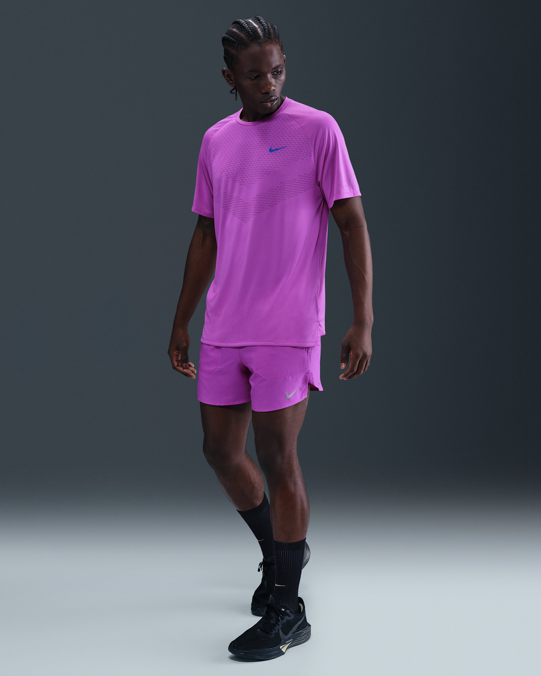 Nike Stride Men's Dri-FIT 5" Brief-Lined Running Shorts - Vivid Purple/Black