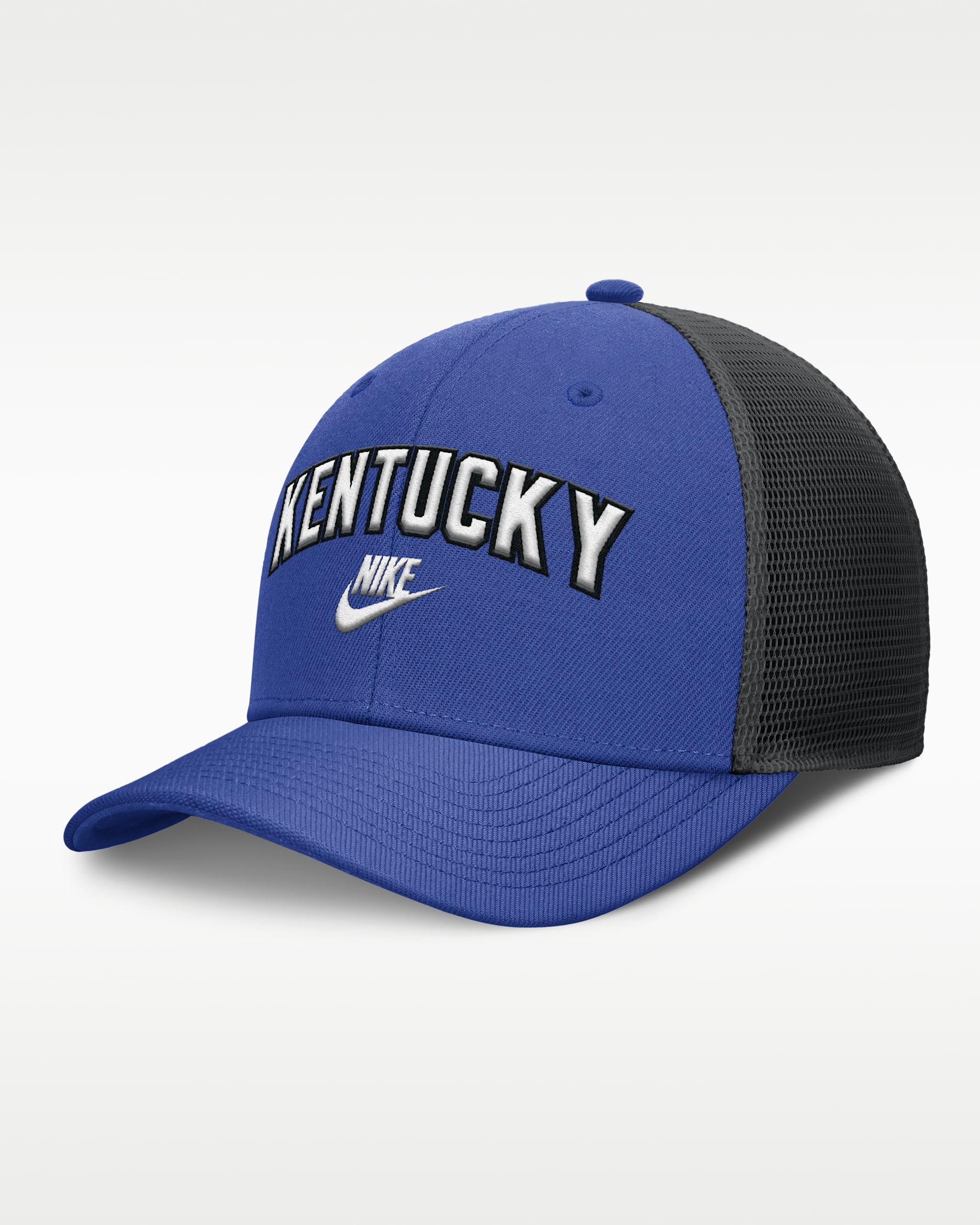Kentucky Legacy Arch Rise Men's Nike Dri-FIT College Trucker Adjustable Hat - Royal