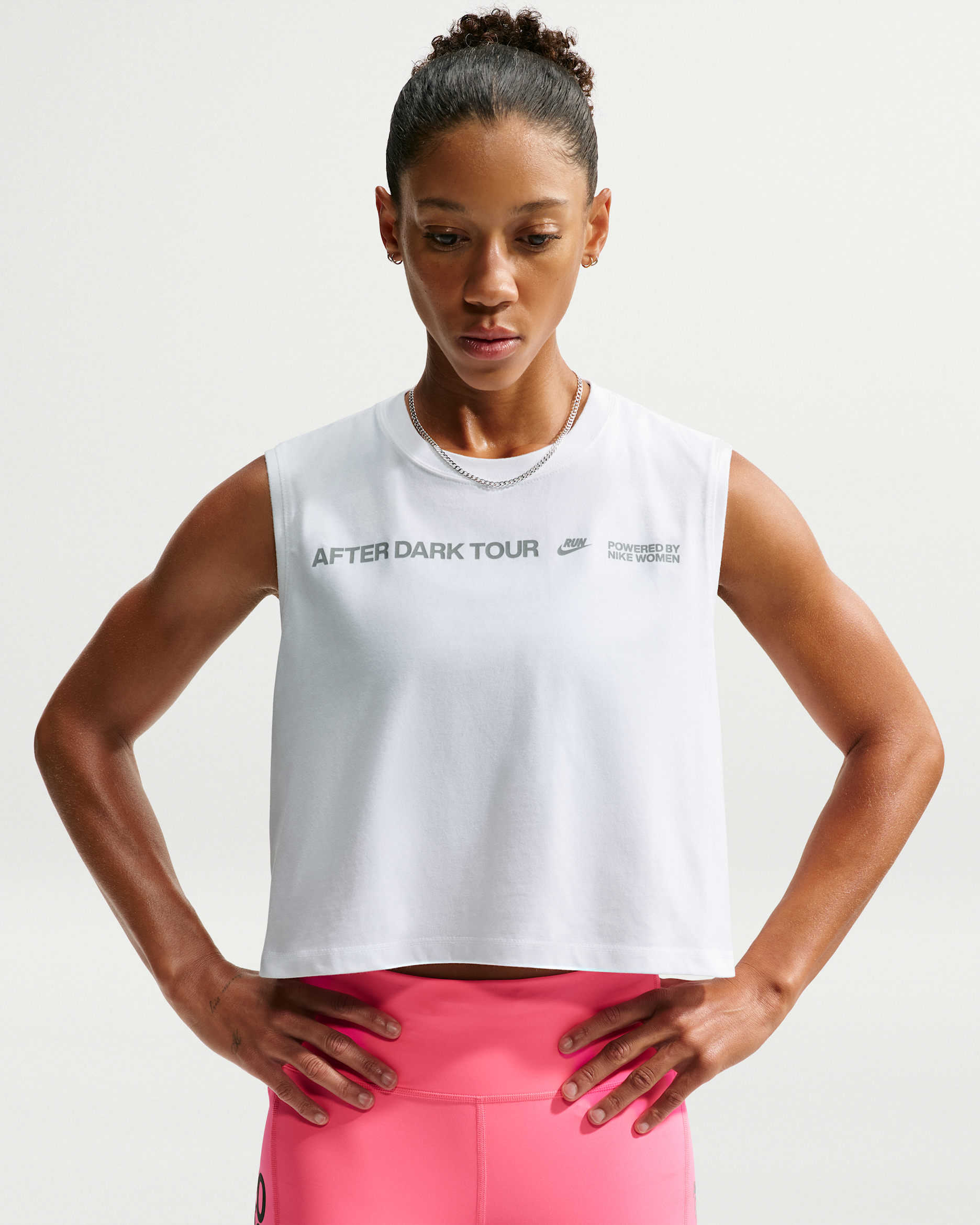 Nike After Dark Tour Women's Dri-FIT Sleeveless Running T-Shirt - White